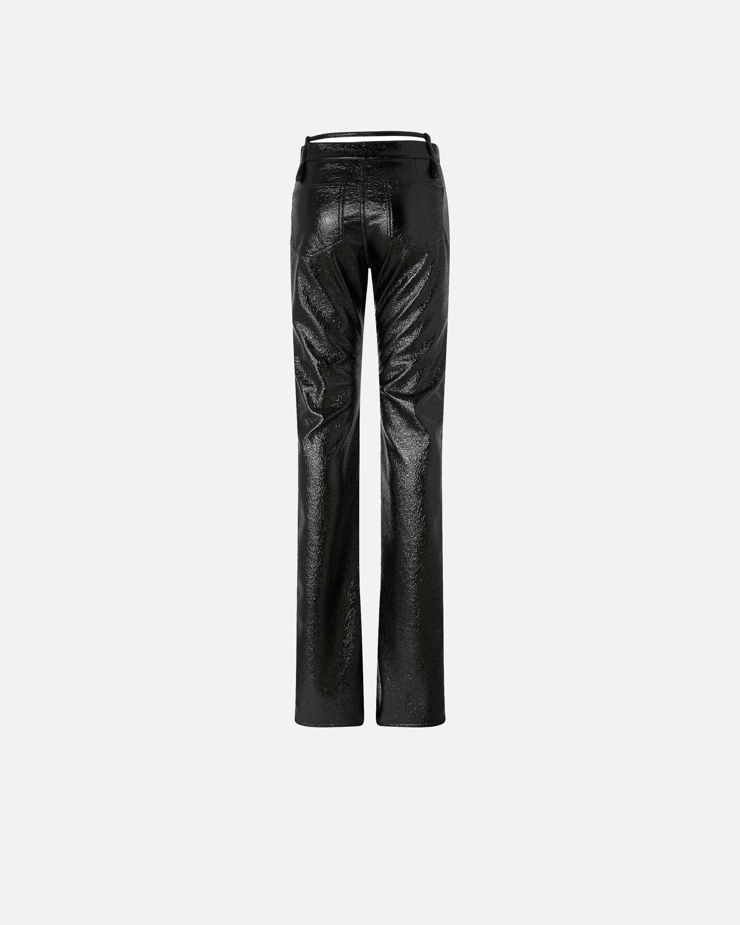 Belted patent leather pants PINKO Black