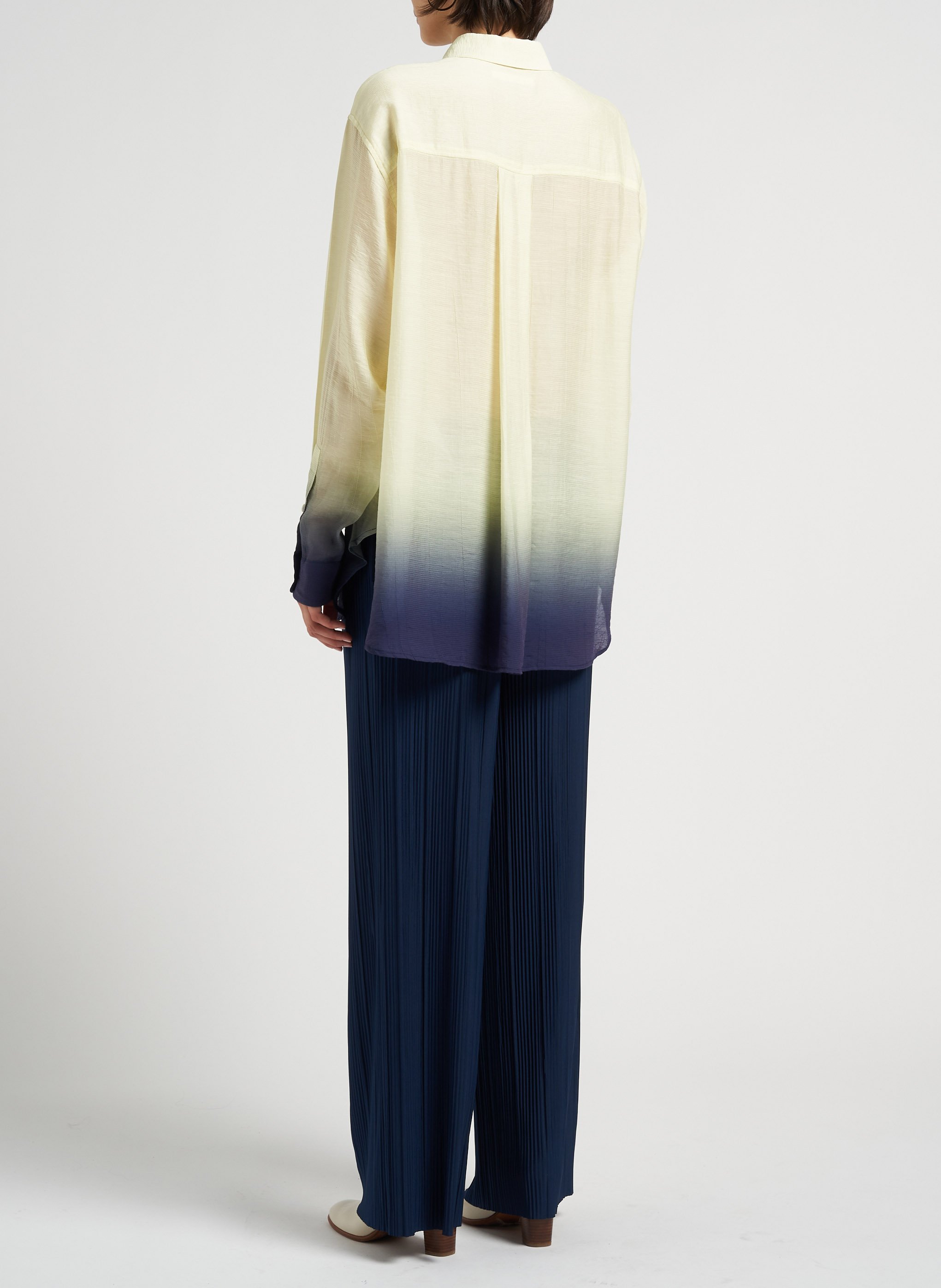 Oversized printed shirt with classic collar SAMSOE SAMSOE Yellow