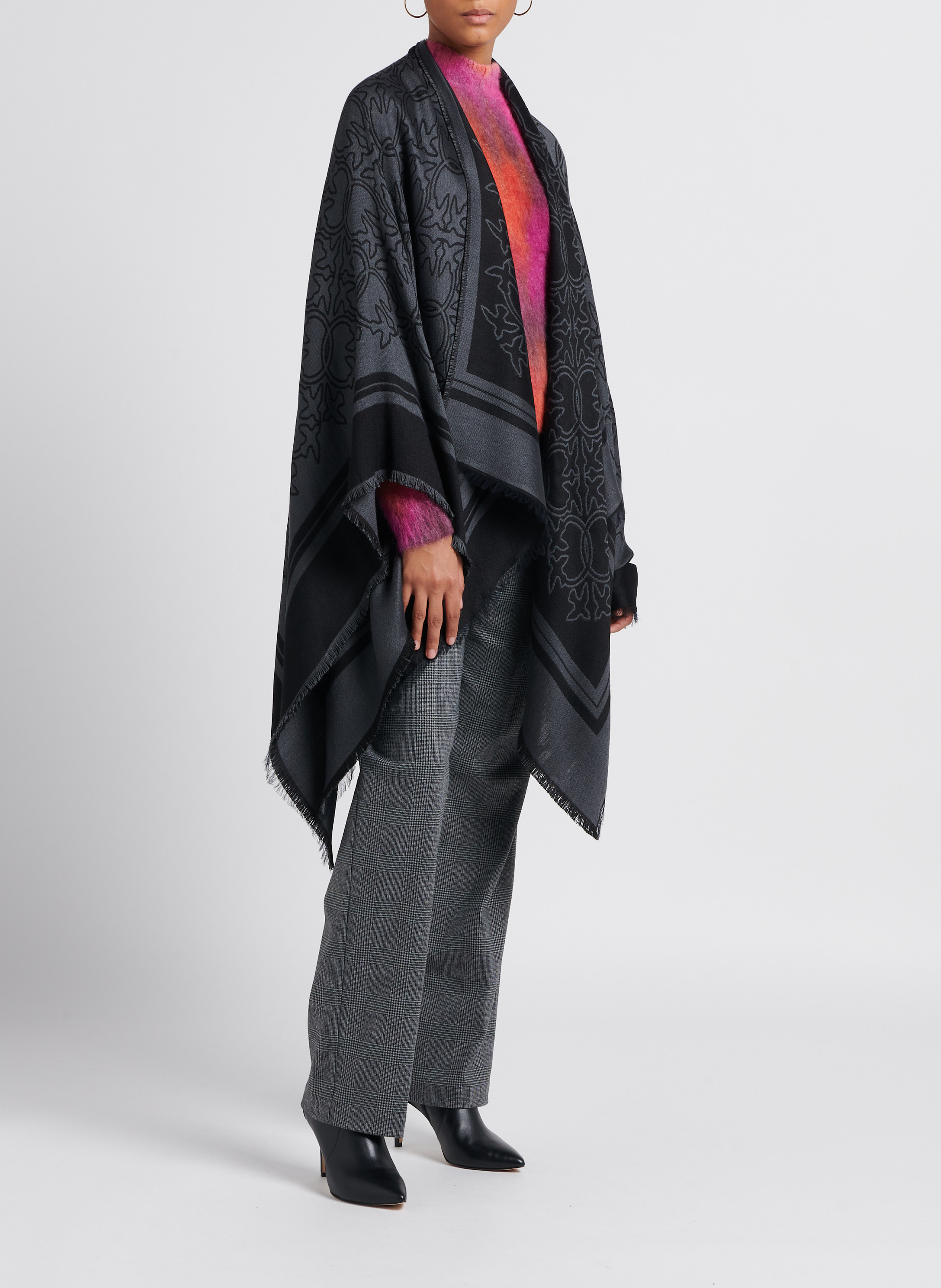 Ruimvallende trui met V-hals en textuur PINKO Veelkleurig