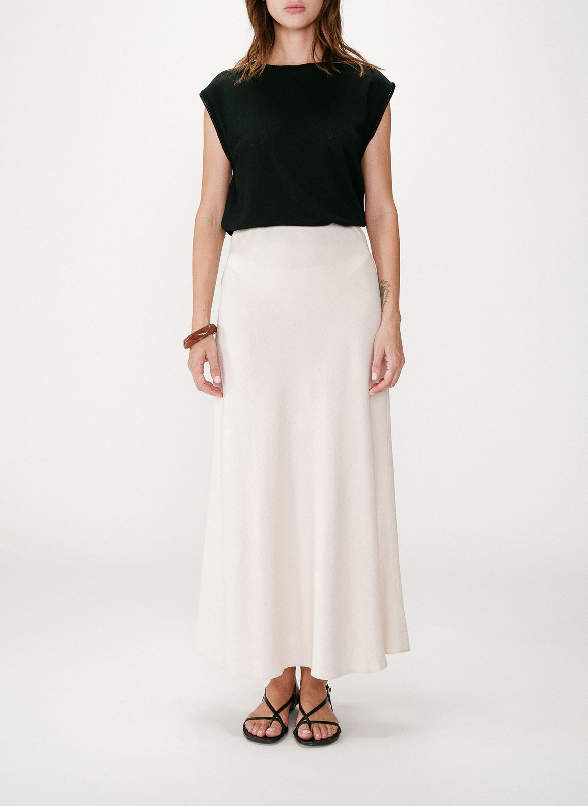 Lange, gerende rok GRACE ET MILA Beige