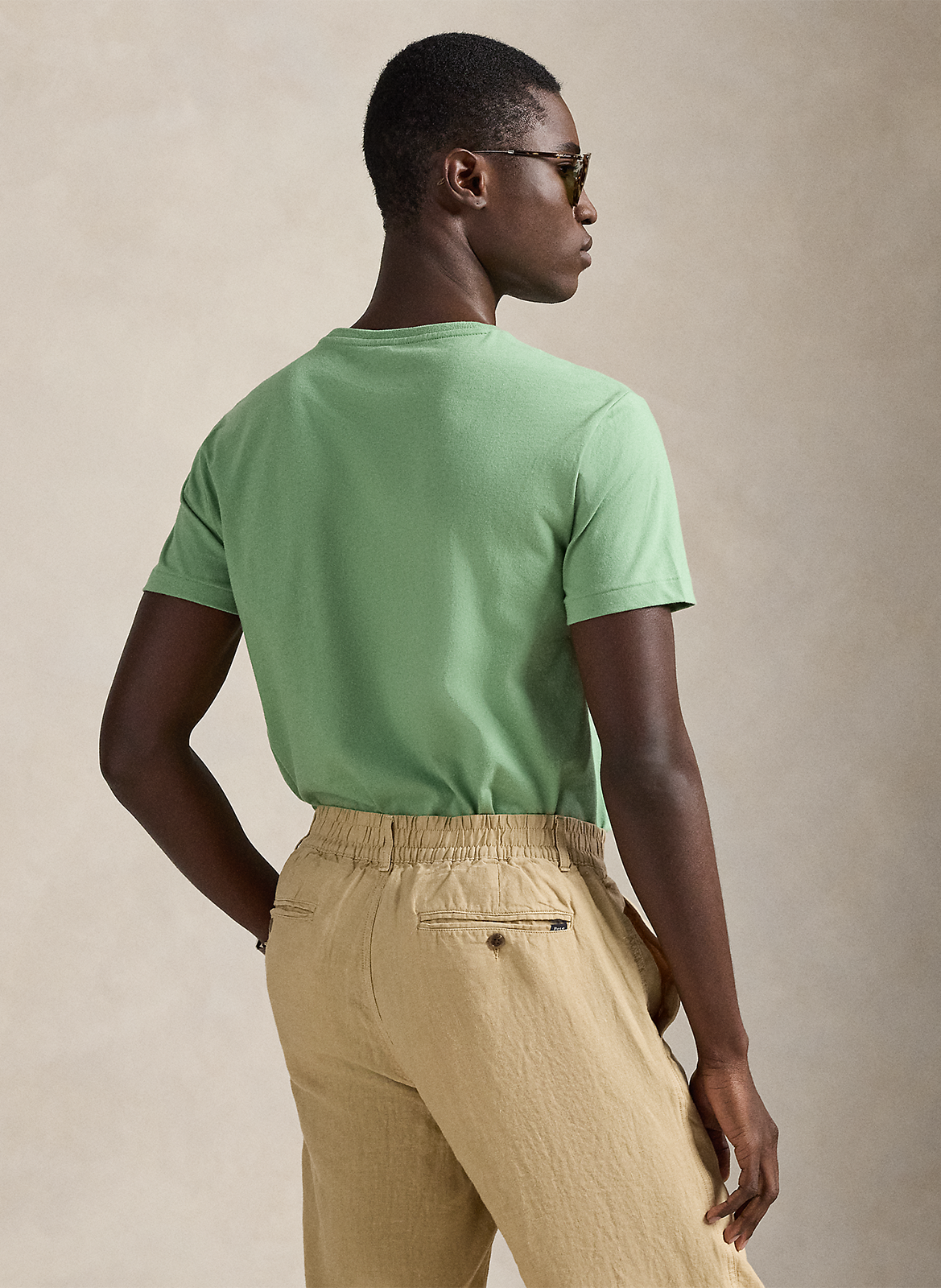 Mottled round-neck cotton-blend T-shirt POLO RALPH LAUREN Green