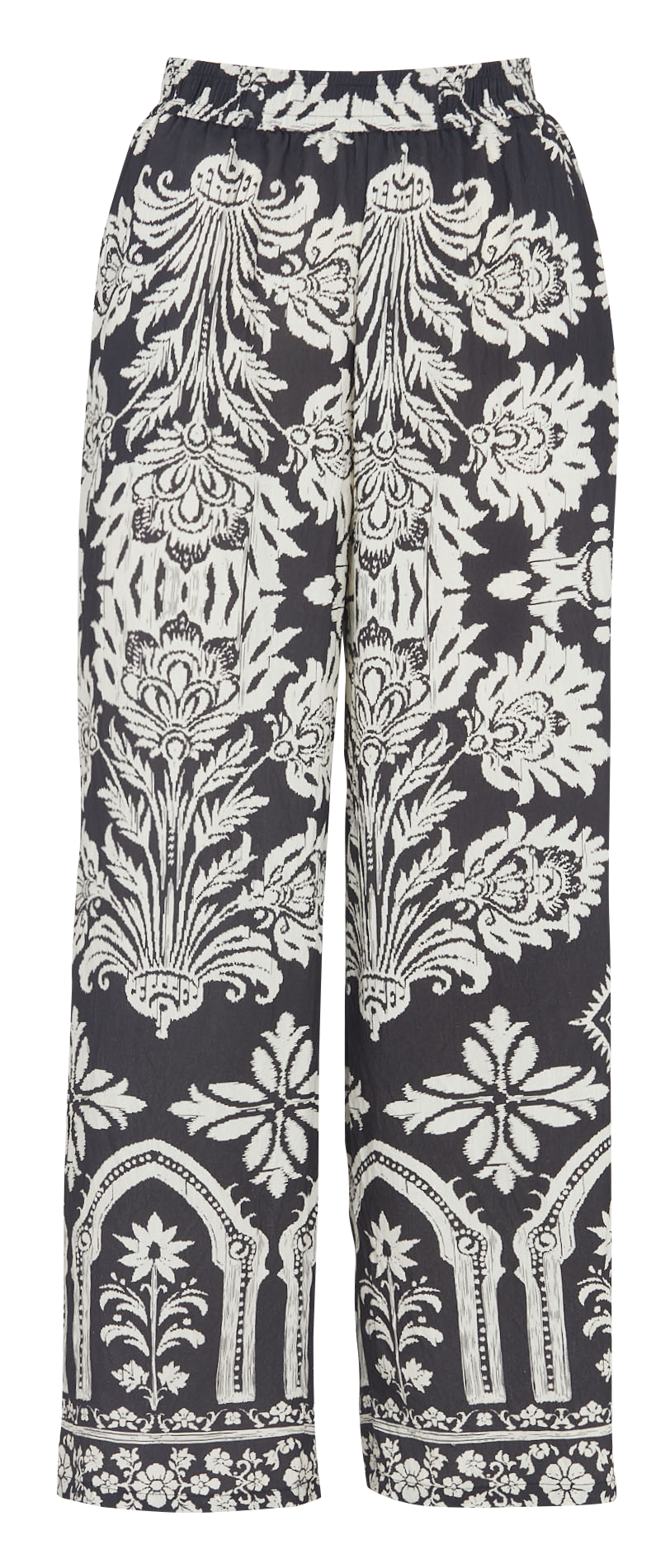 Bazimodo fluid printed wide-leg trousers SEE U SOON Black