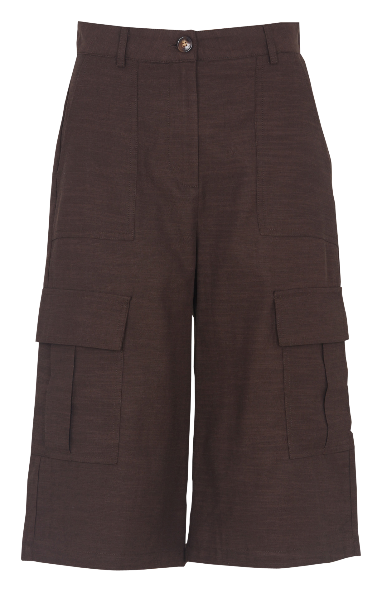 Bermuda large taille haute LA PETITE ETOILE Marron