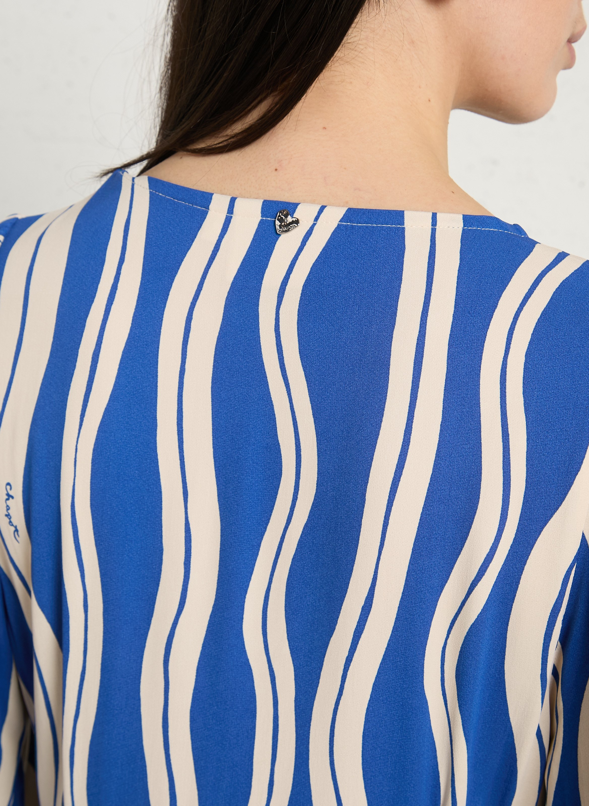 Abito corto scollo tondo stampato FABIENNE CHAPOT Blu