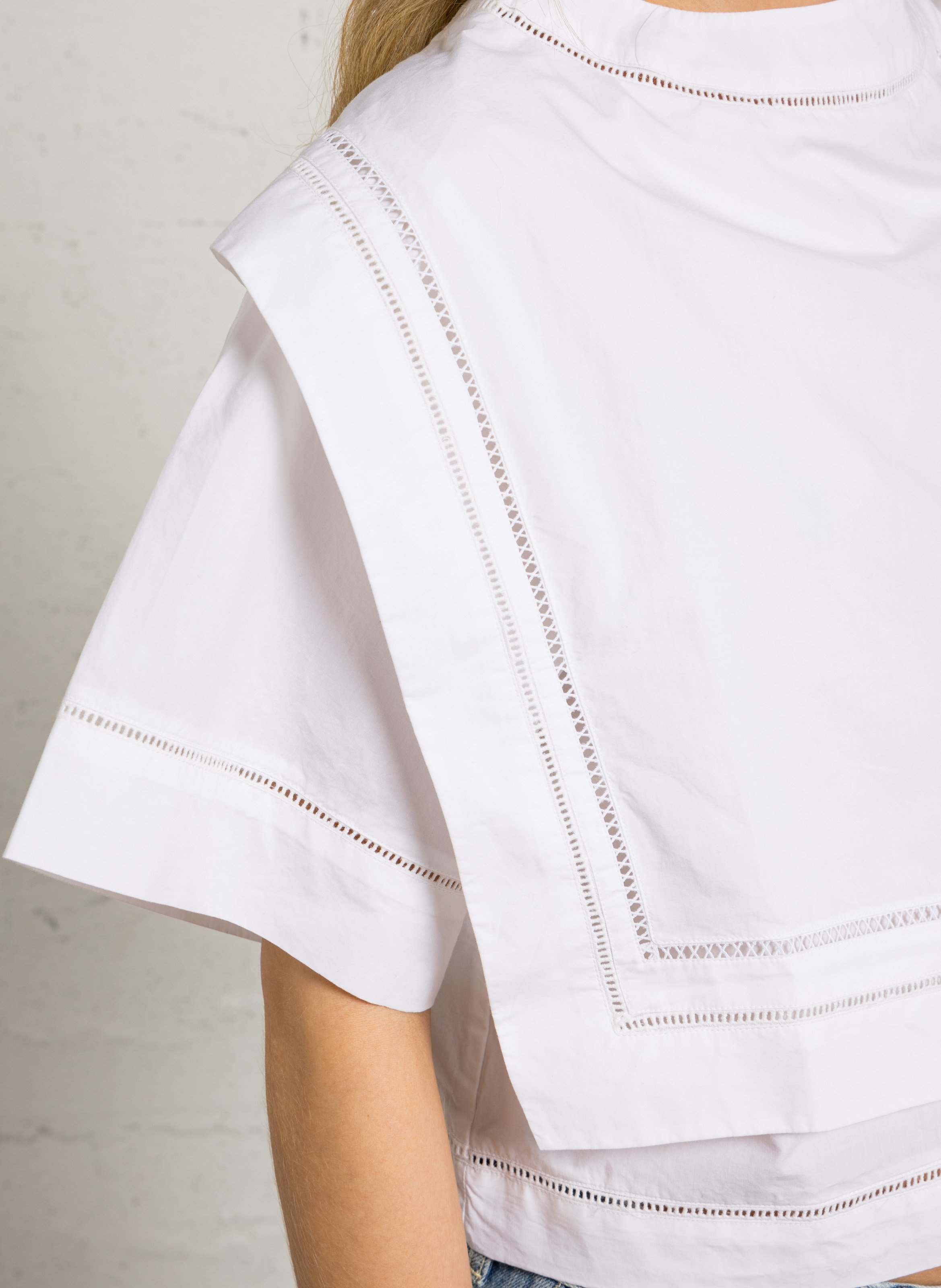 Top met ronde hals in katoen SOEUR Wit