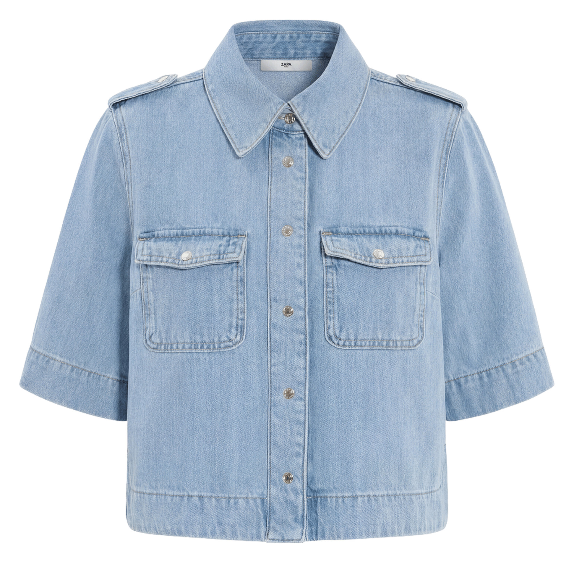 Chemise en denim col classique ZAPA Bleu