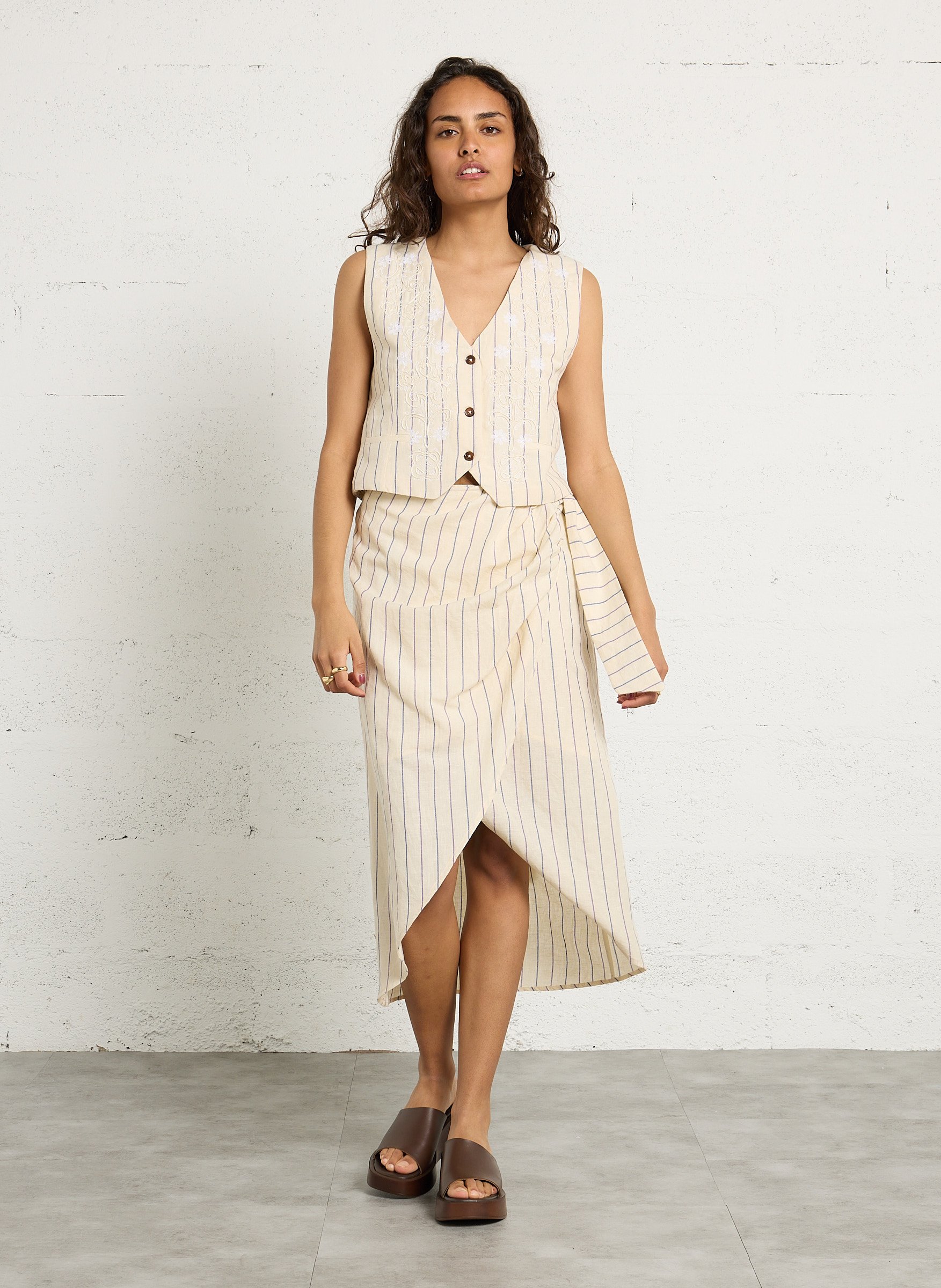 Veste col V  LOUISE MISHA Beige