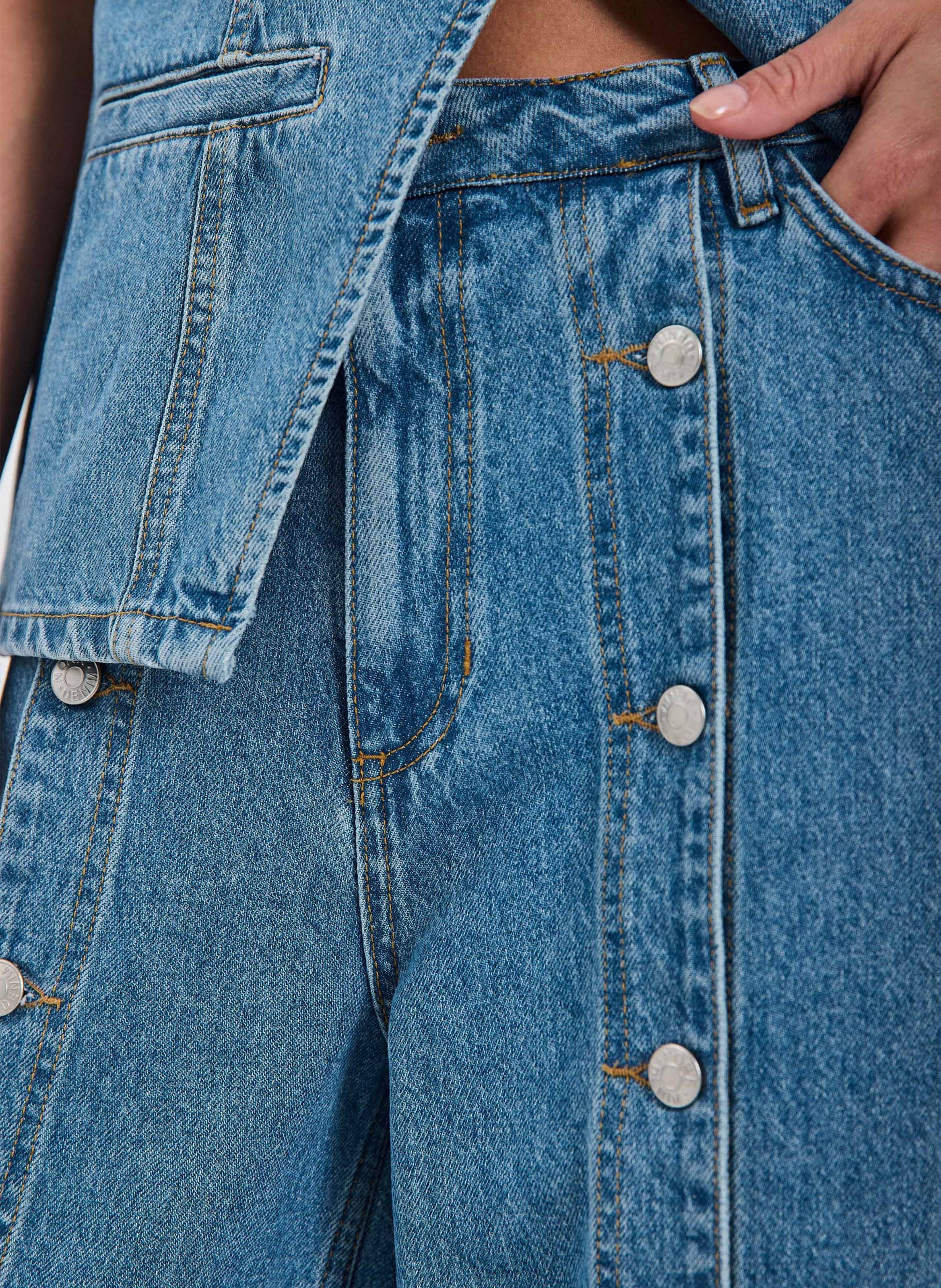 Wide leg jeans in organic cotton and cotton NORR Blue