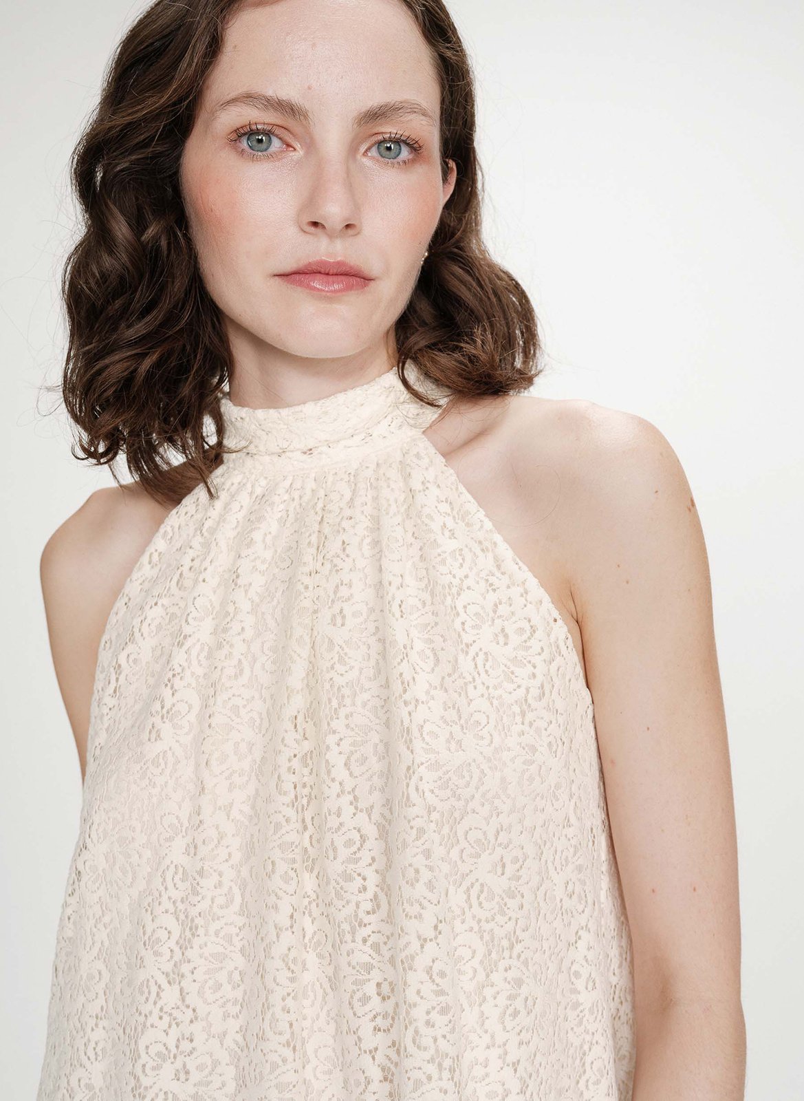 Flared lace dress GRACE ET MILA White