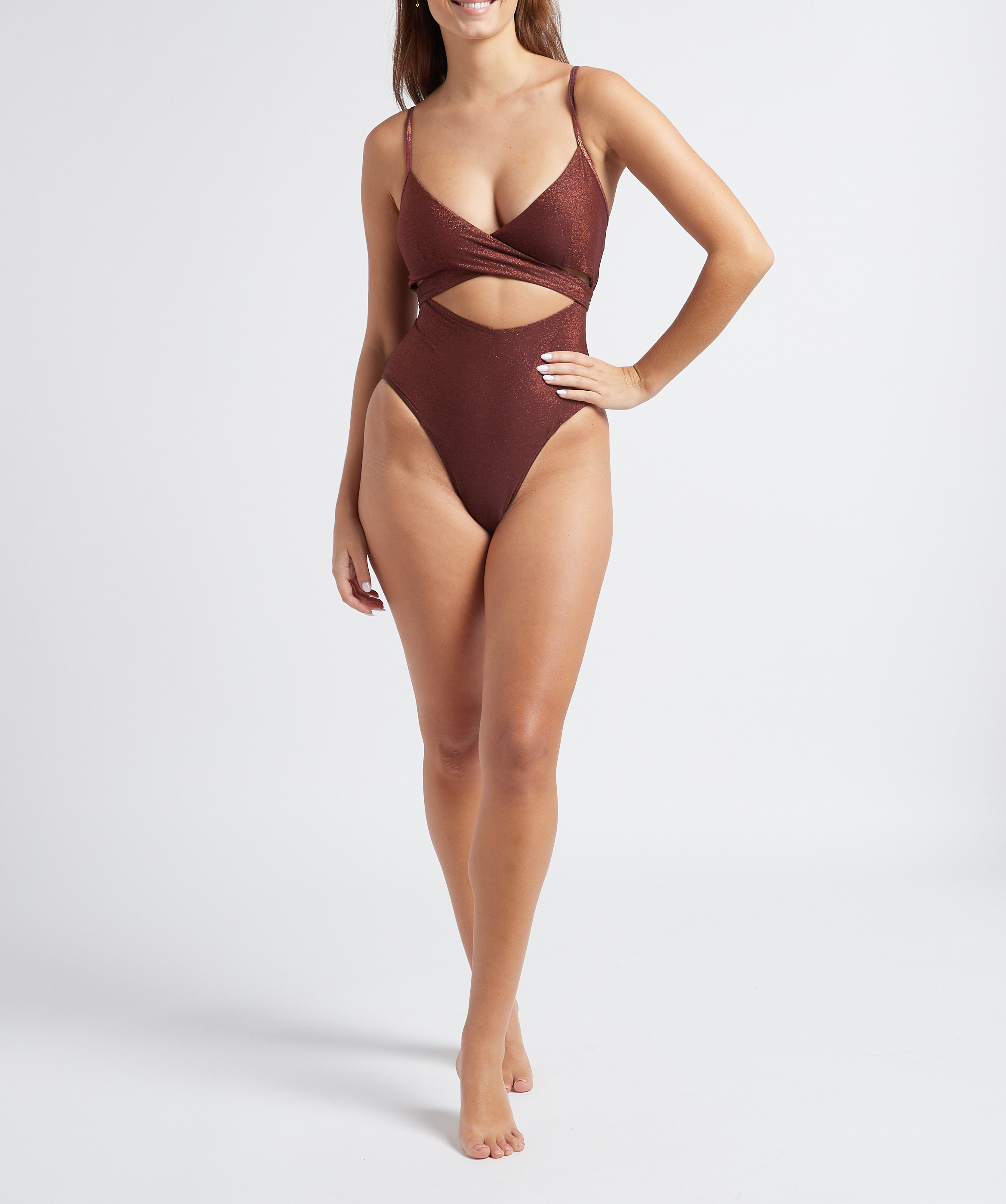 Metallic one-piece swimsuit LA NOUVELLE Golden