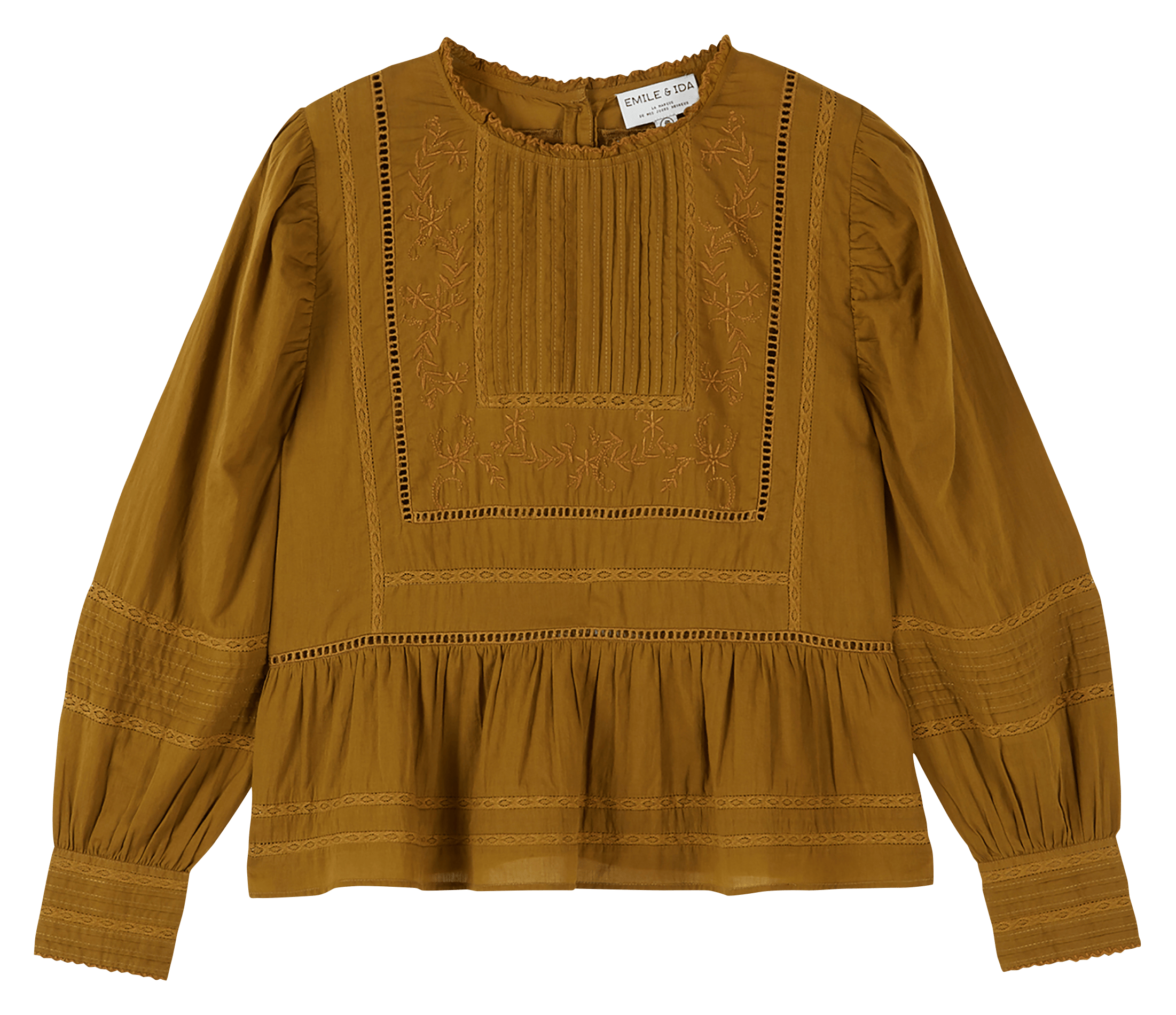 Blouse col rond en coton EMILE ET IDA Vert