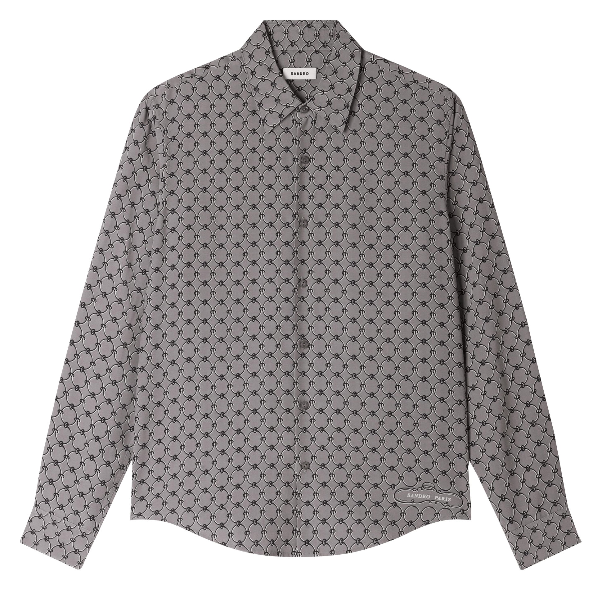 Chemise droite imprimée SANDRO Gris