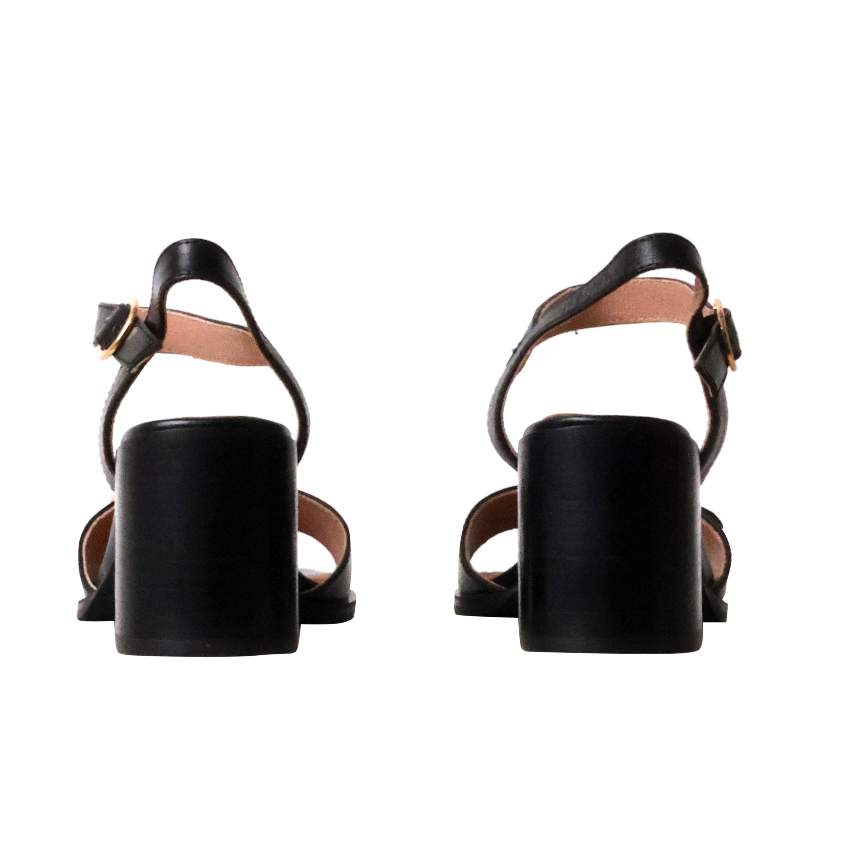 Brooke leather heeled sandals EMILIE KARSTON Black
