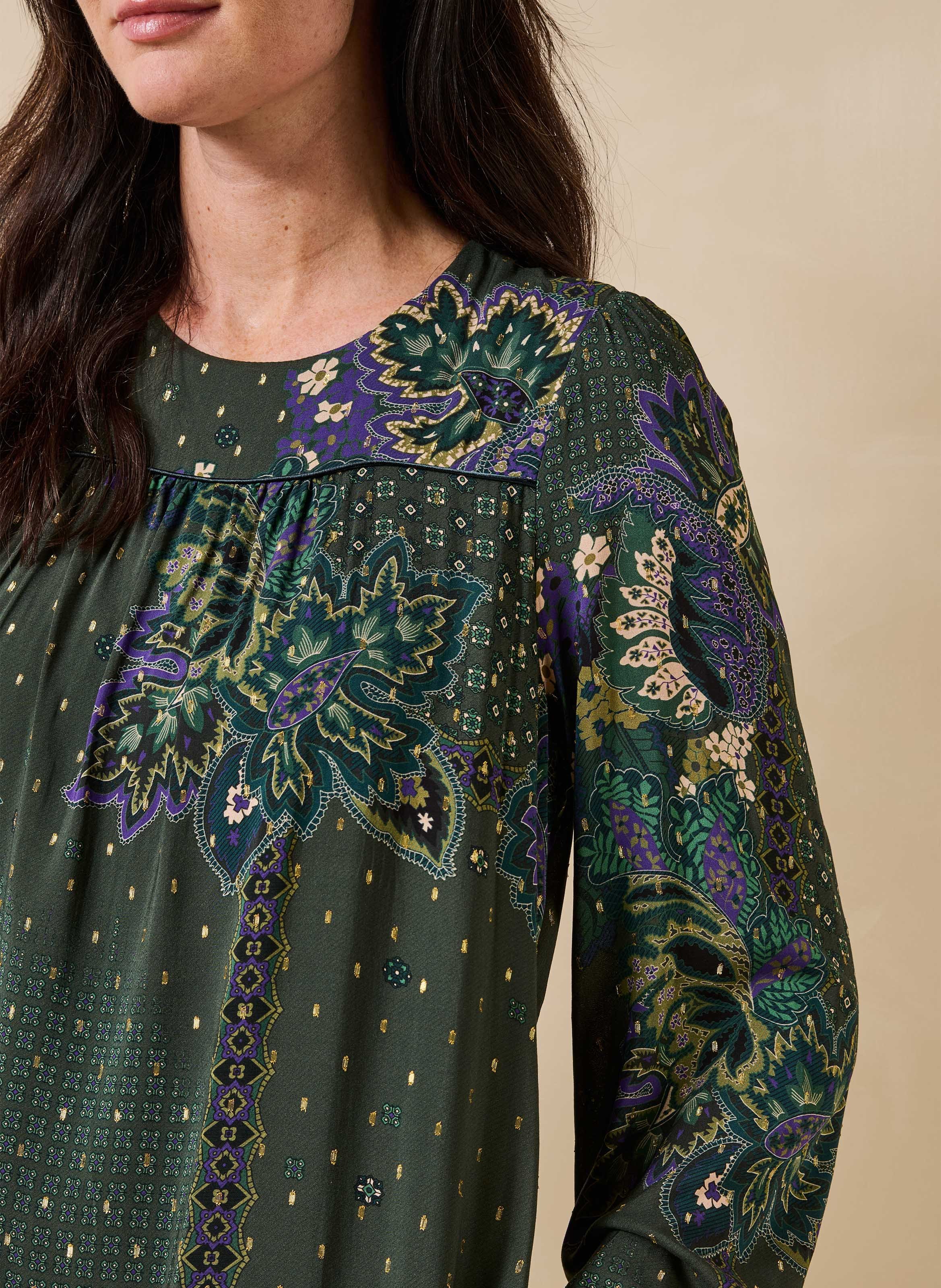 Robe droite courte à imprimé | Vert LA FEE MARABOUTEE Femme