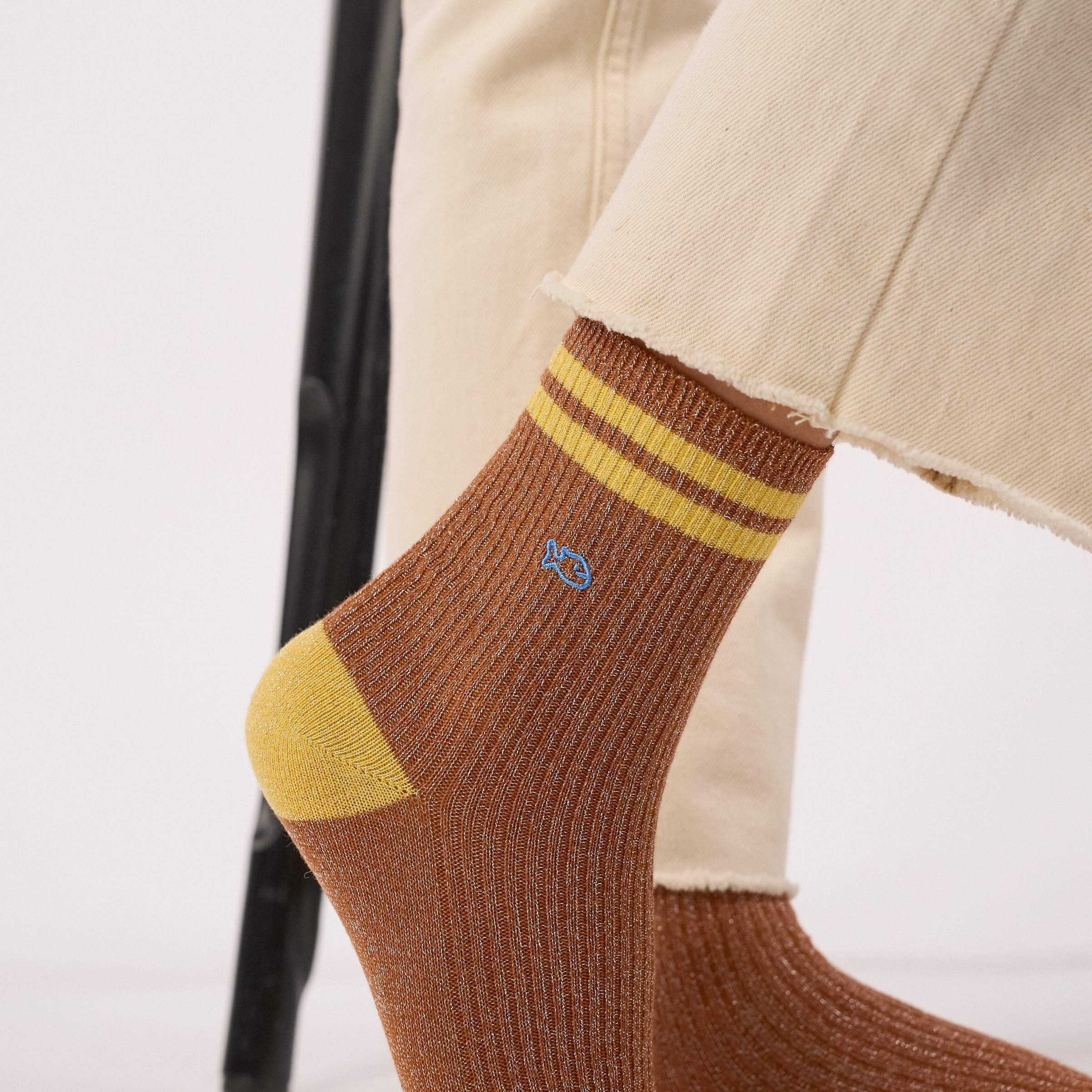 Combed Cotton Vintage Socks BILLYBELT Brown