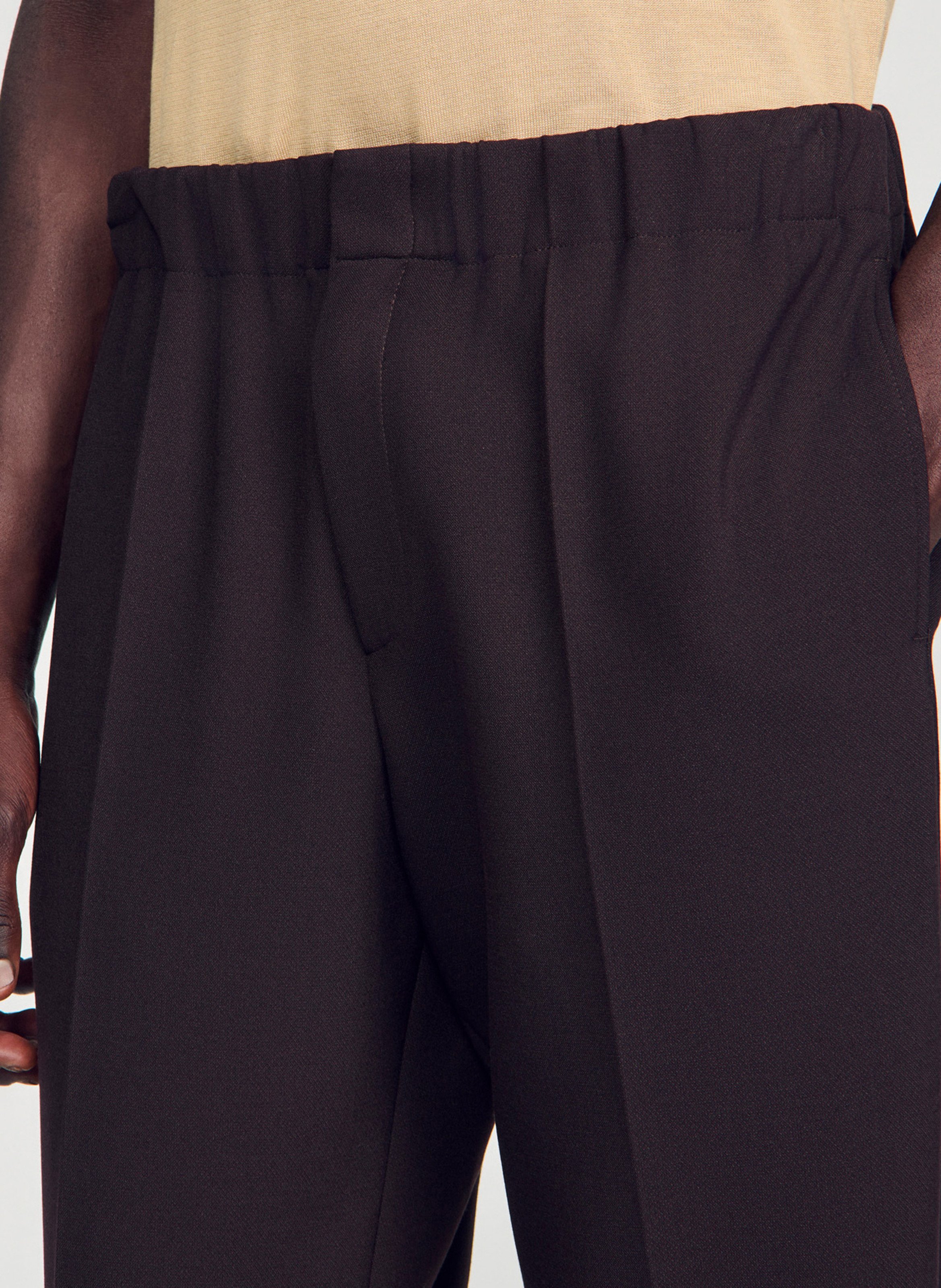 Weit geschnittene Jerseyhose SANDRO Braun