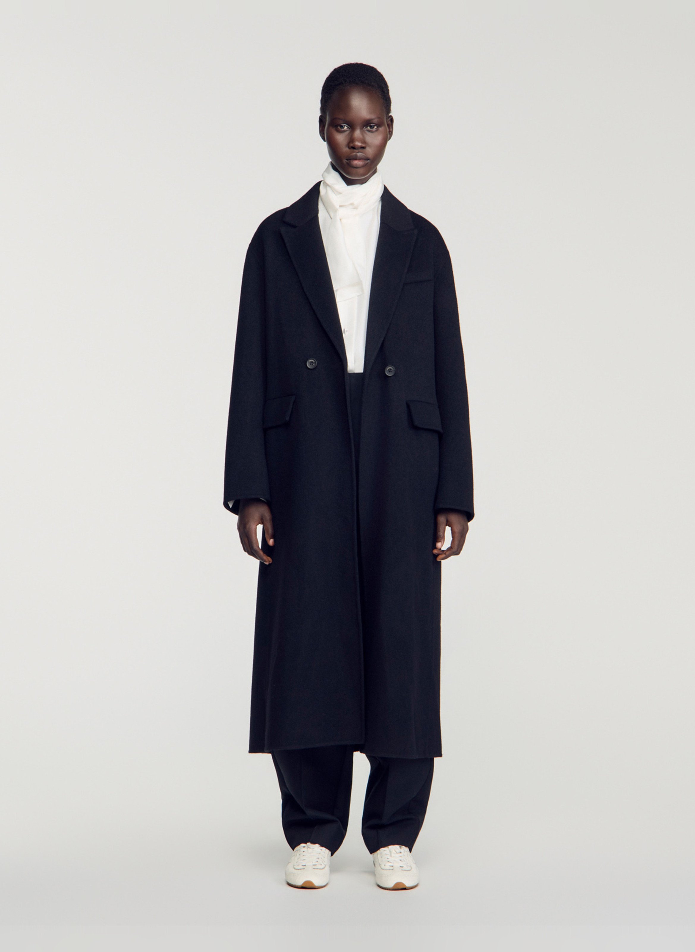 Manteau oversize en laine SANDRO Noir