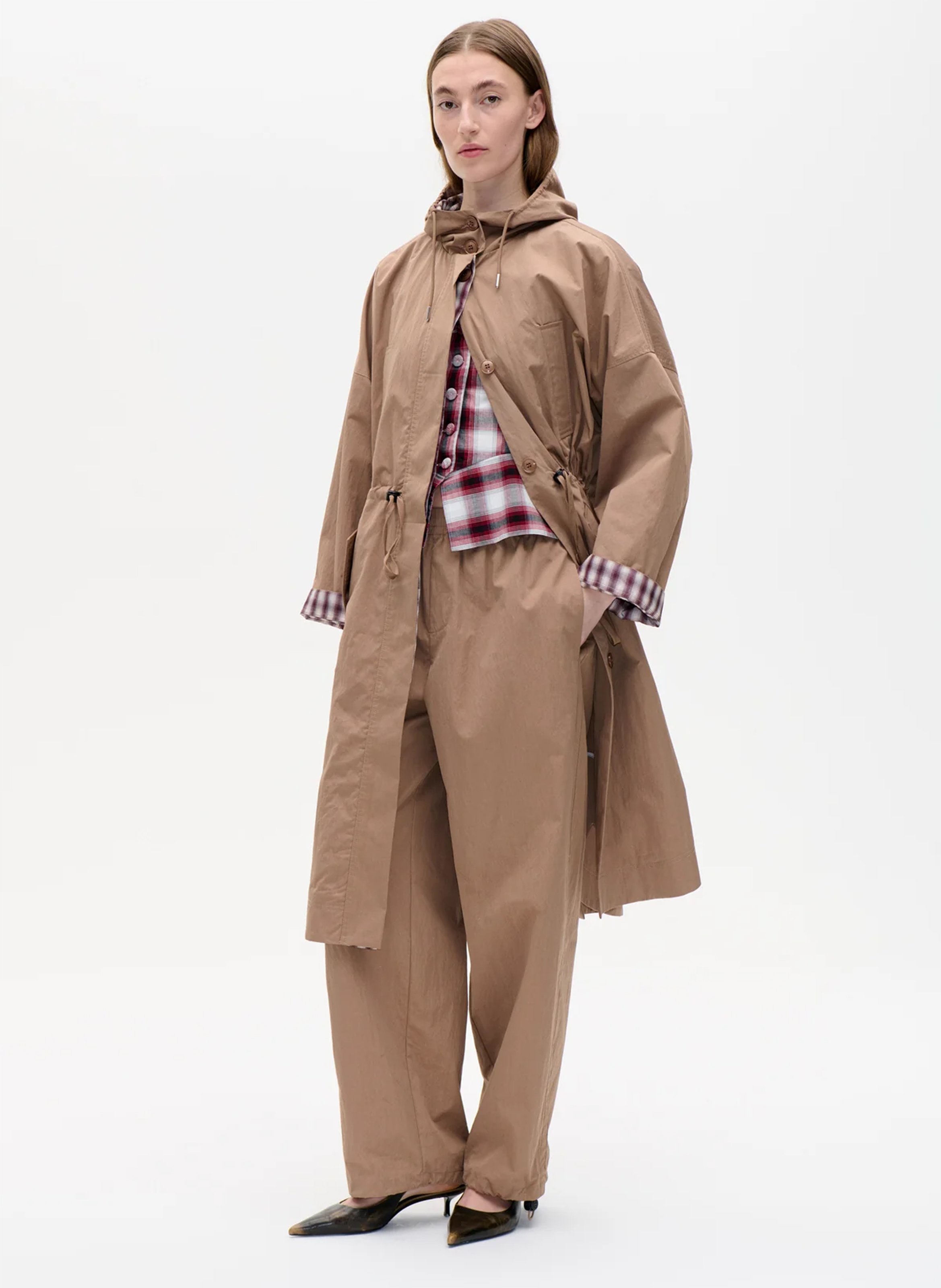 Loose-fitting high-neck solid coat BAUM UND PFERDGARTEN Beige
