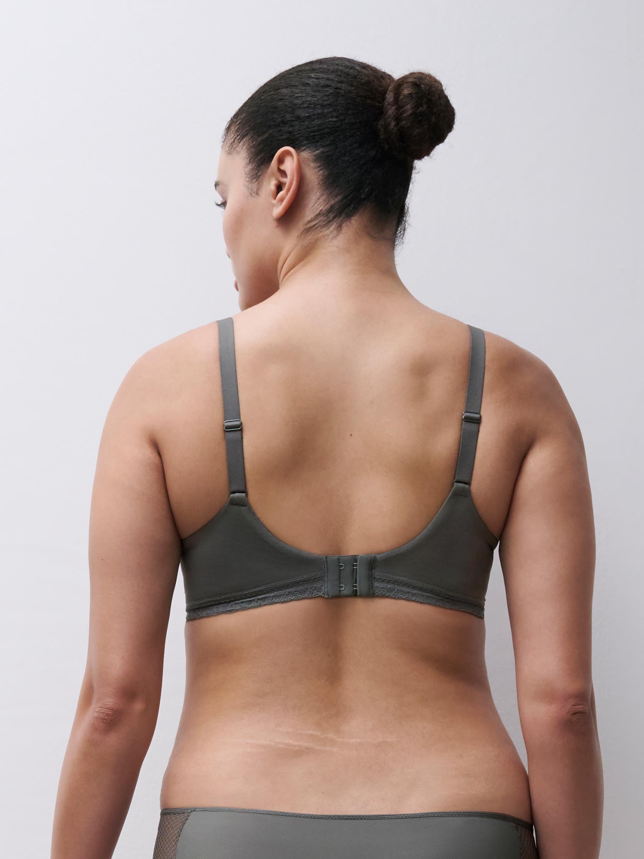 Soutien-gorge coques plongeant en dentelle CHANTELLE Vert