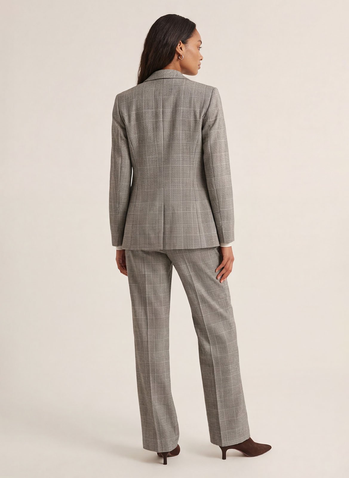 Getailleerde blazer met reverskraag en pied-de-pouleprint KOOKAI Grijs