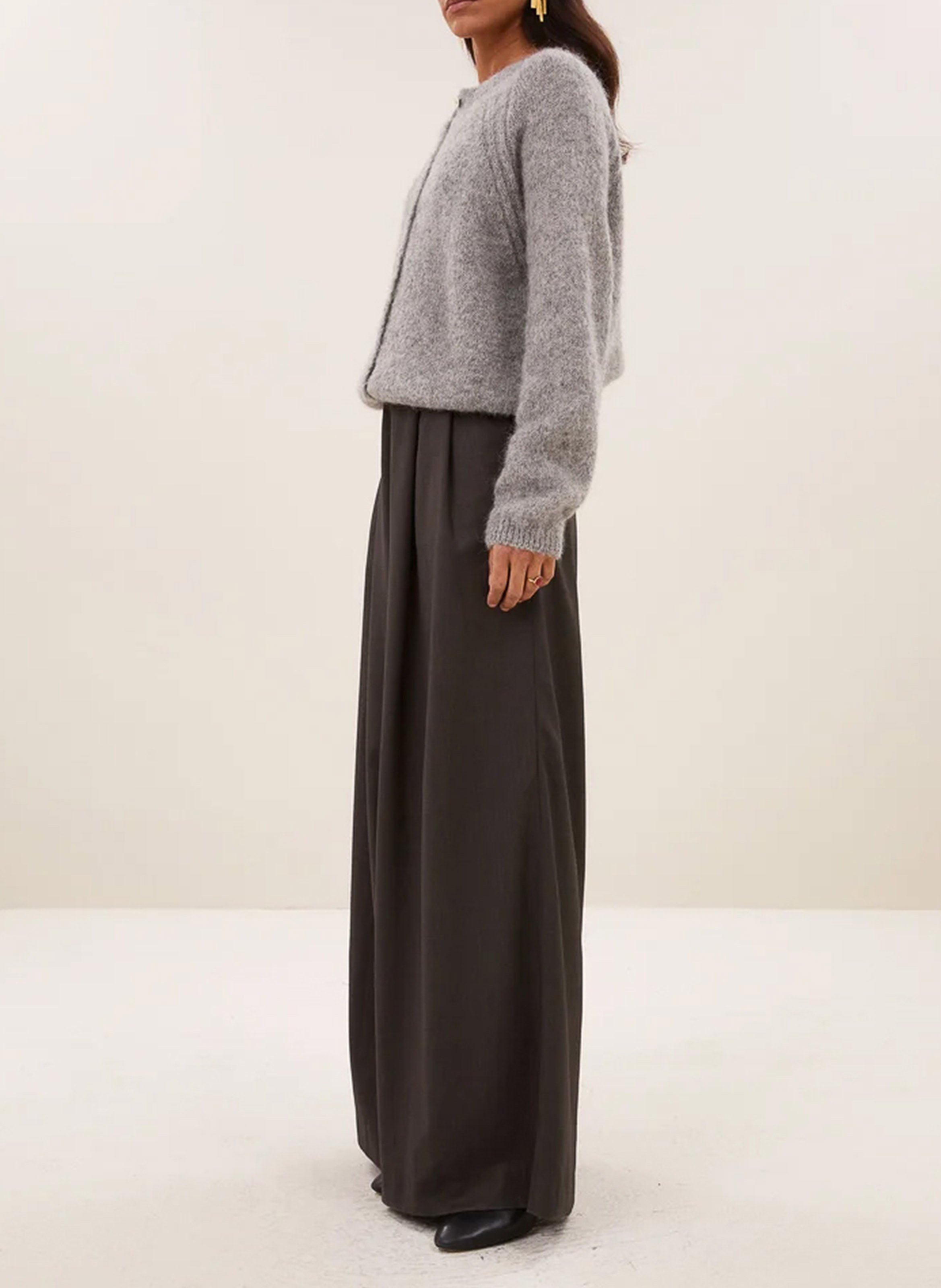 Gilet oversize en laine mélangée BY BAR Gris