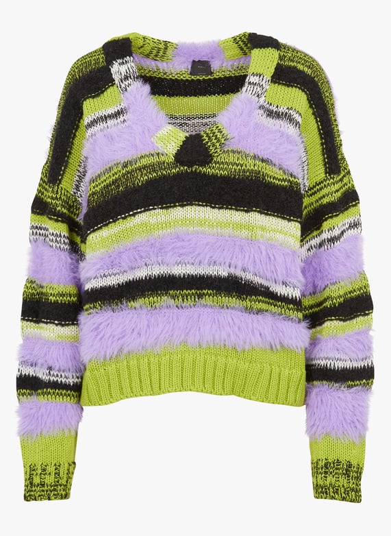 Loose-Fit textured v-Neck sweater Multicolored Pinko Women
