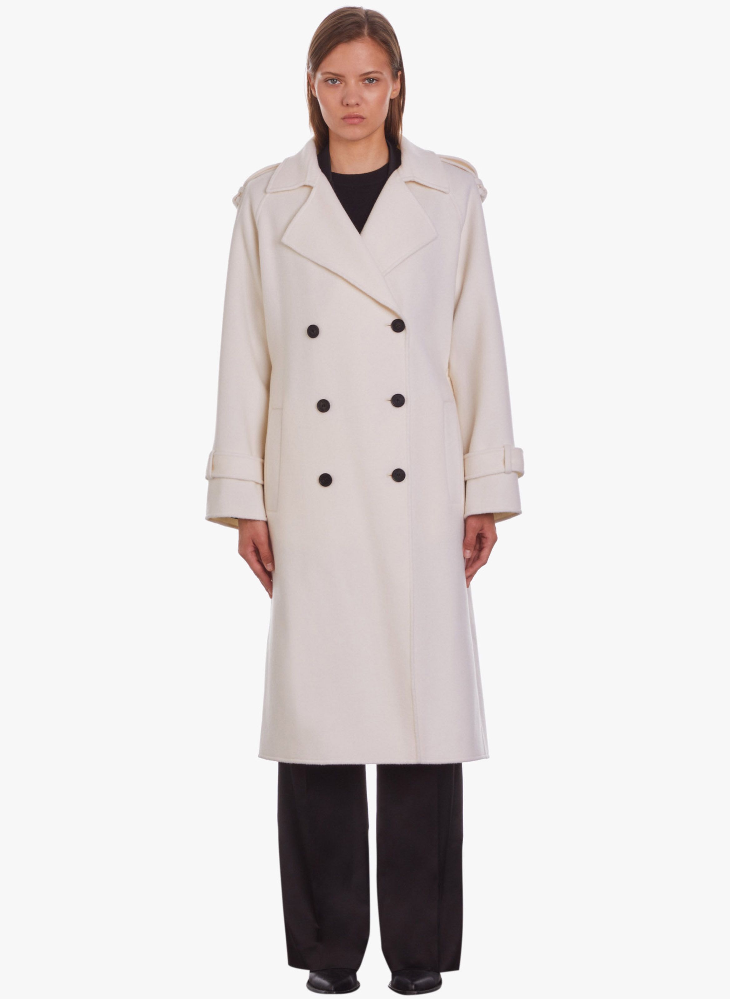 Manteau Col Tailleur Ecru The Kooples Femme Place des Tendances