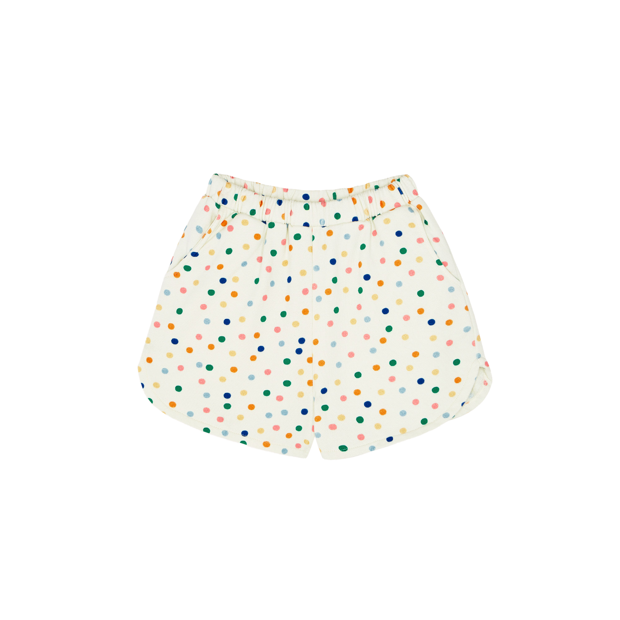 Short taille haute en coton bio à pois THE CAMPAMENTO Blanc