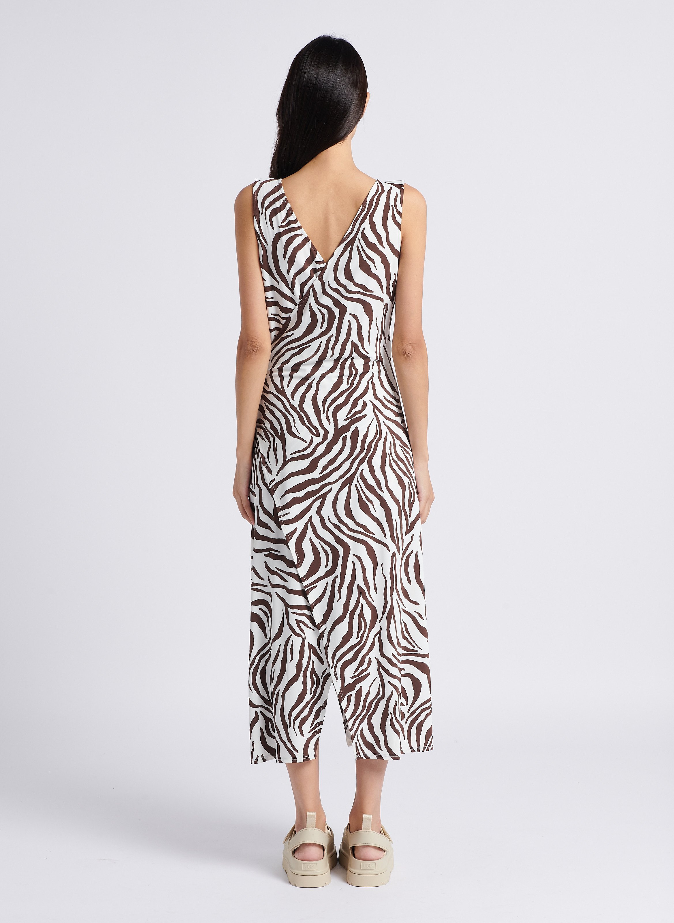 Printed beach dress MAX MARA LEISURE Brown