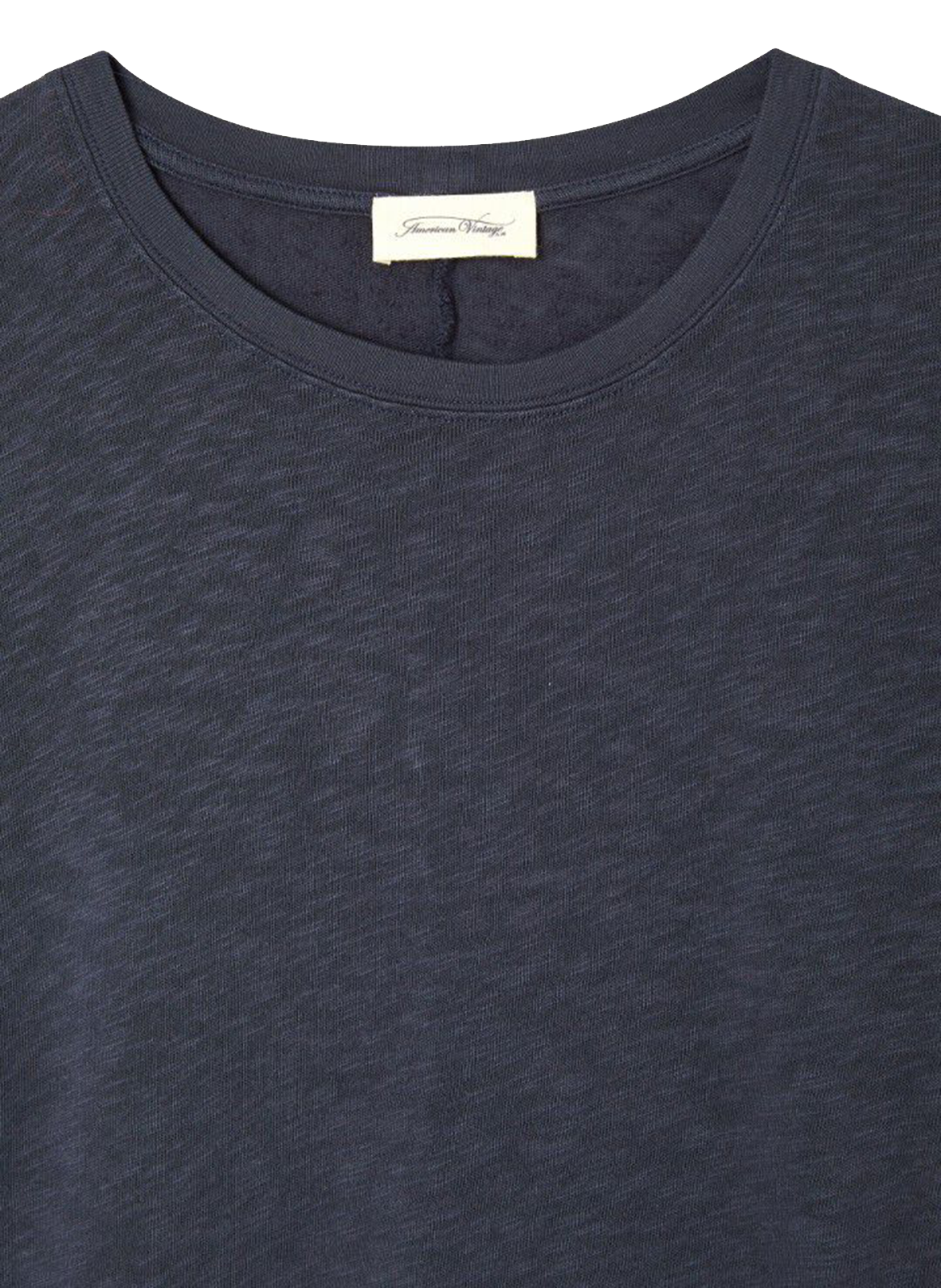 Straight cotton round-neck T-shirt Blue