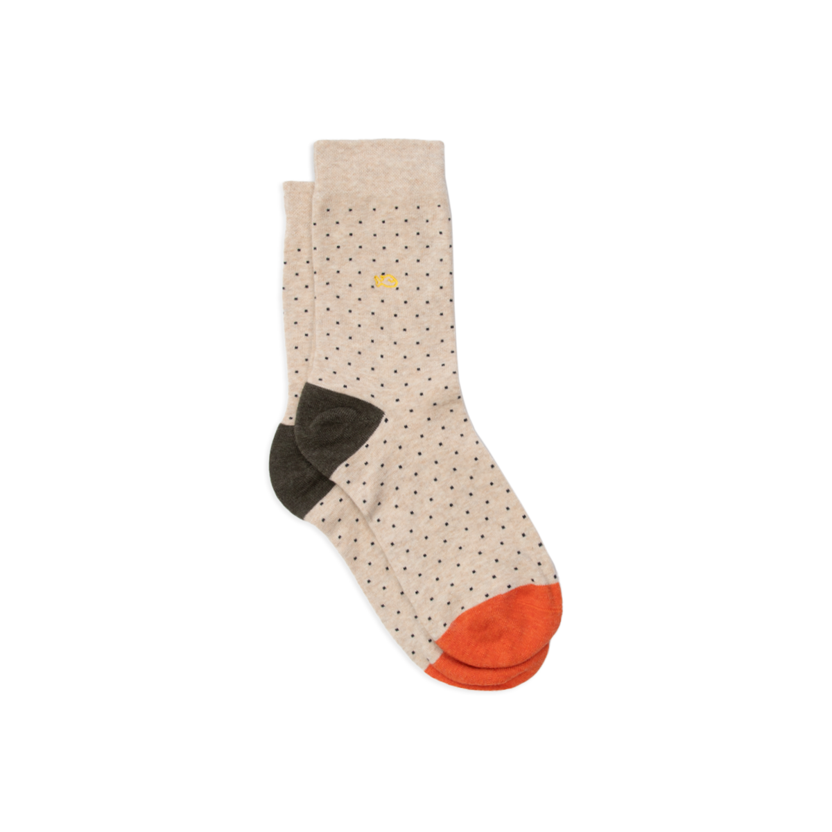 Combed cotton socks with polka dots BILLYBELT Beige