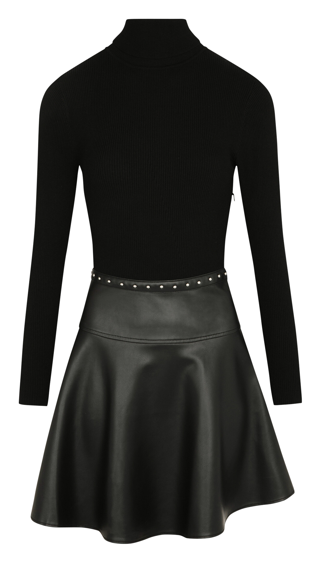 Robe courte patineuse 2-en-1 MORGAN Noir