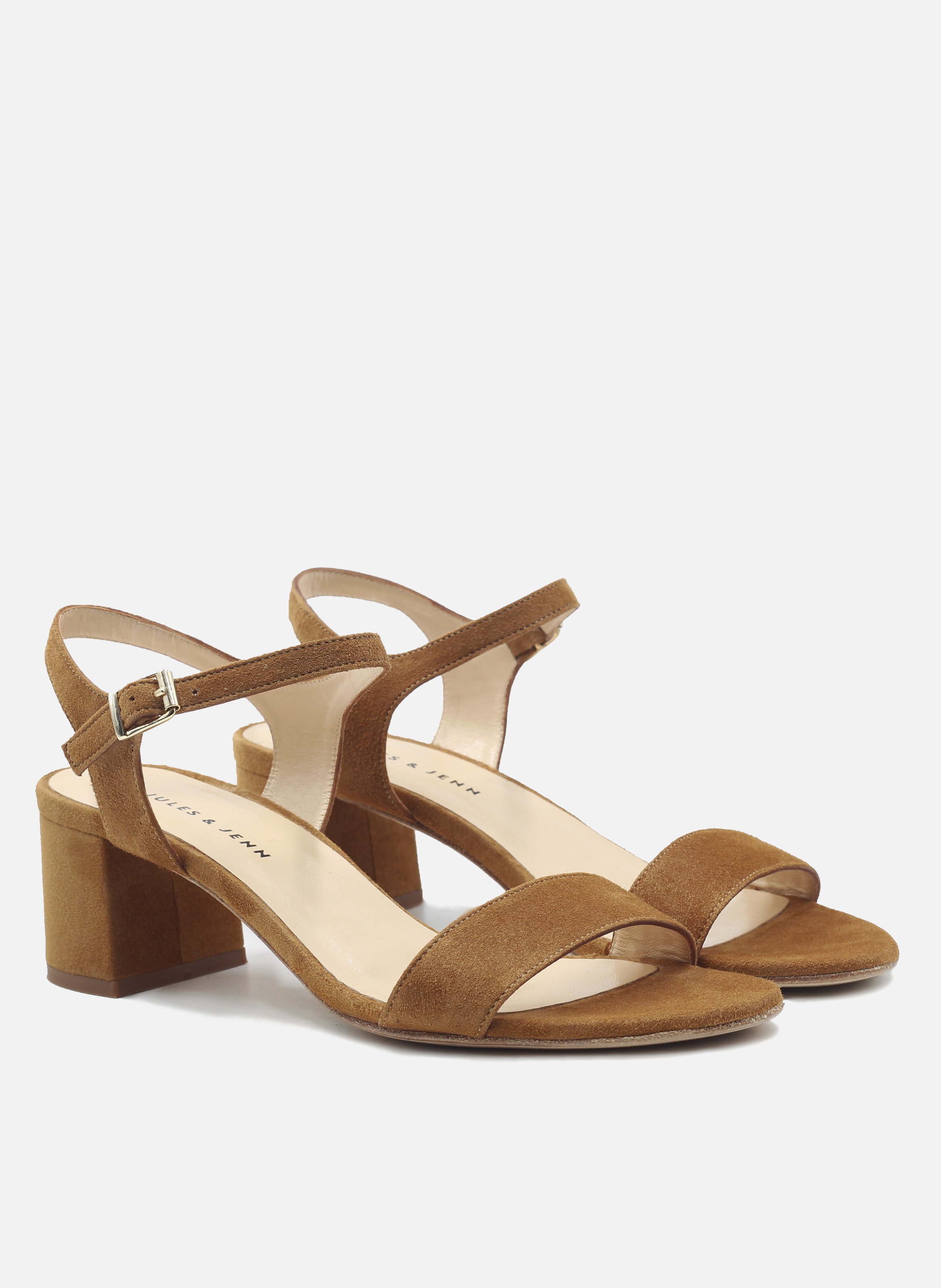 Medium heel suede sandals JULES & JENN Brown