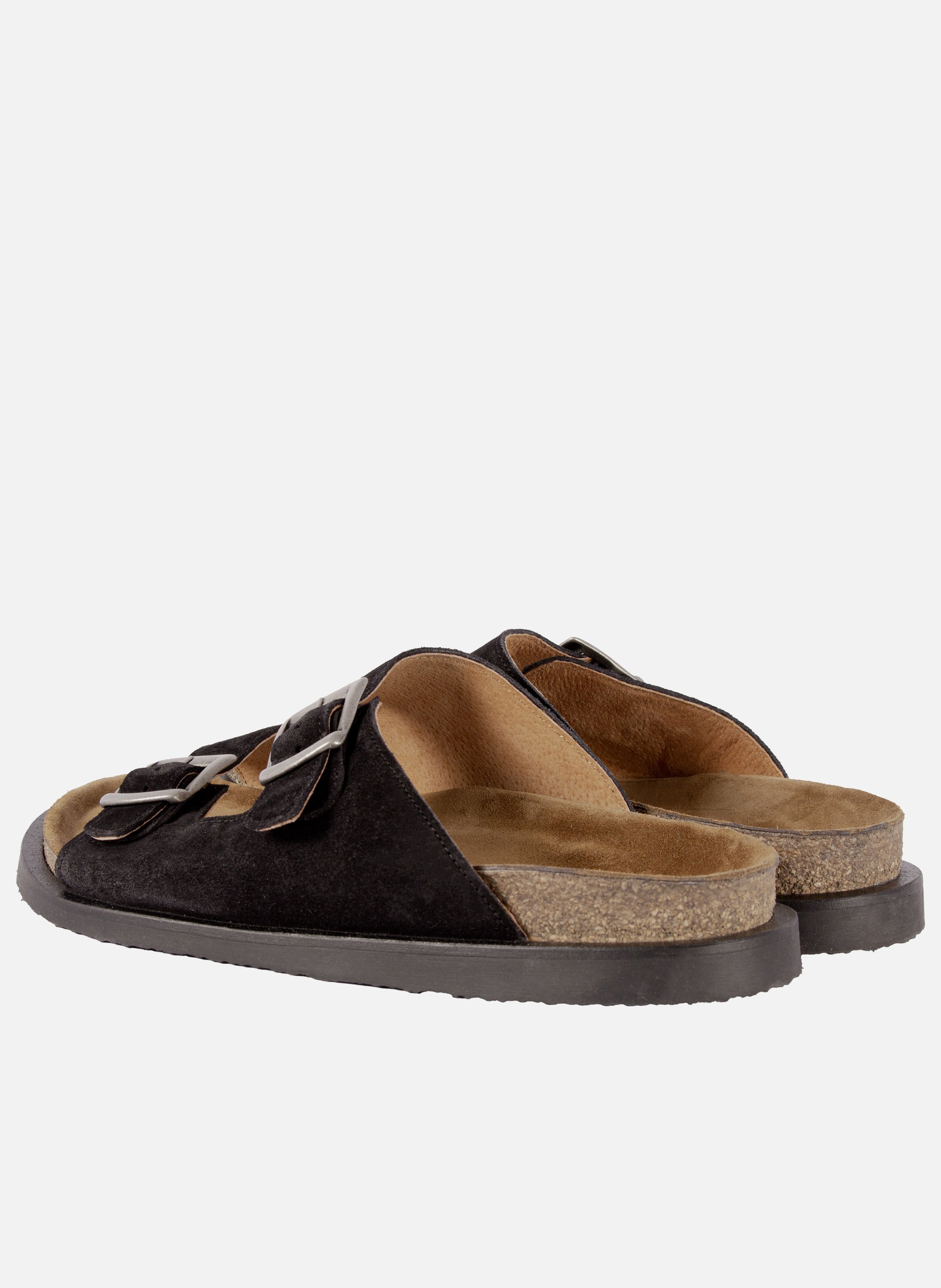 Cork leather suede mules JULES & JENN Black