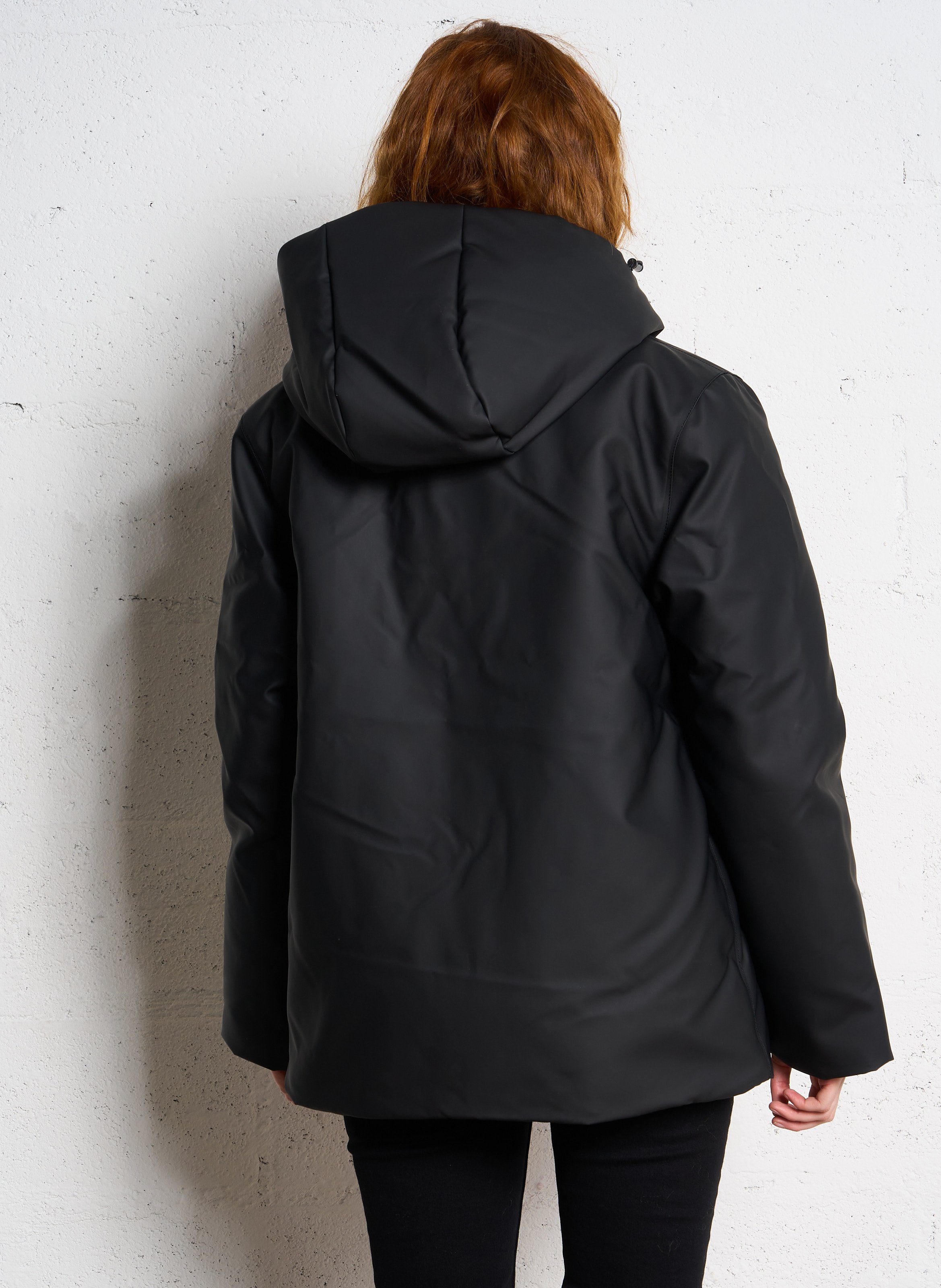 Parka courte à capuche RAINS Noir