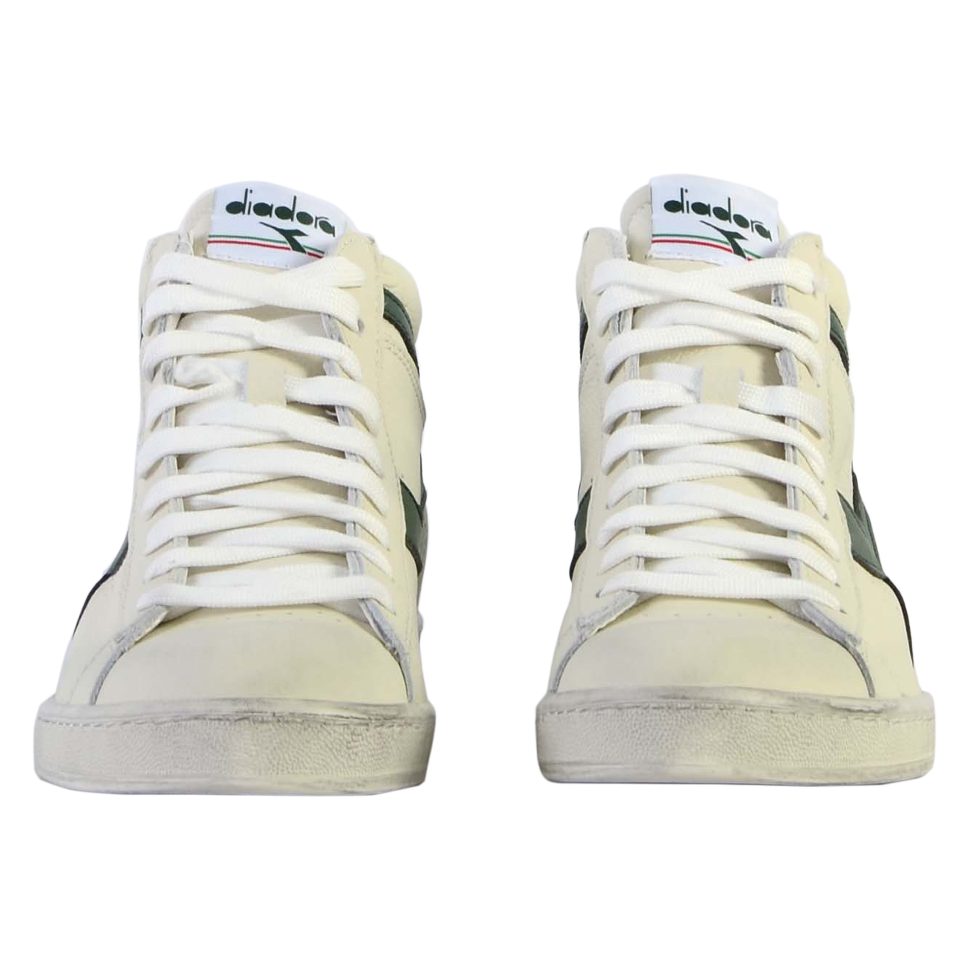 Lace-up leather sneakers game l high waxed DIADORA White