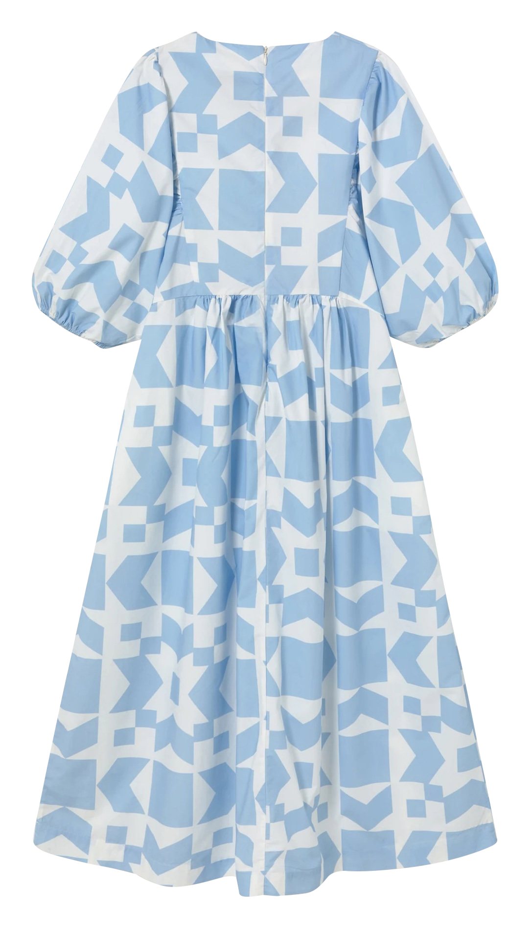 Langes Baumwollkleid mit Print THE TINY BIG SISTER Blau