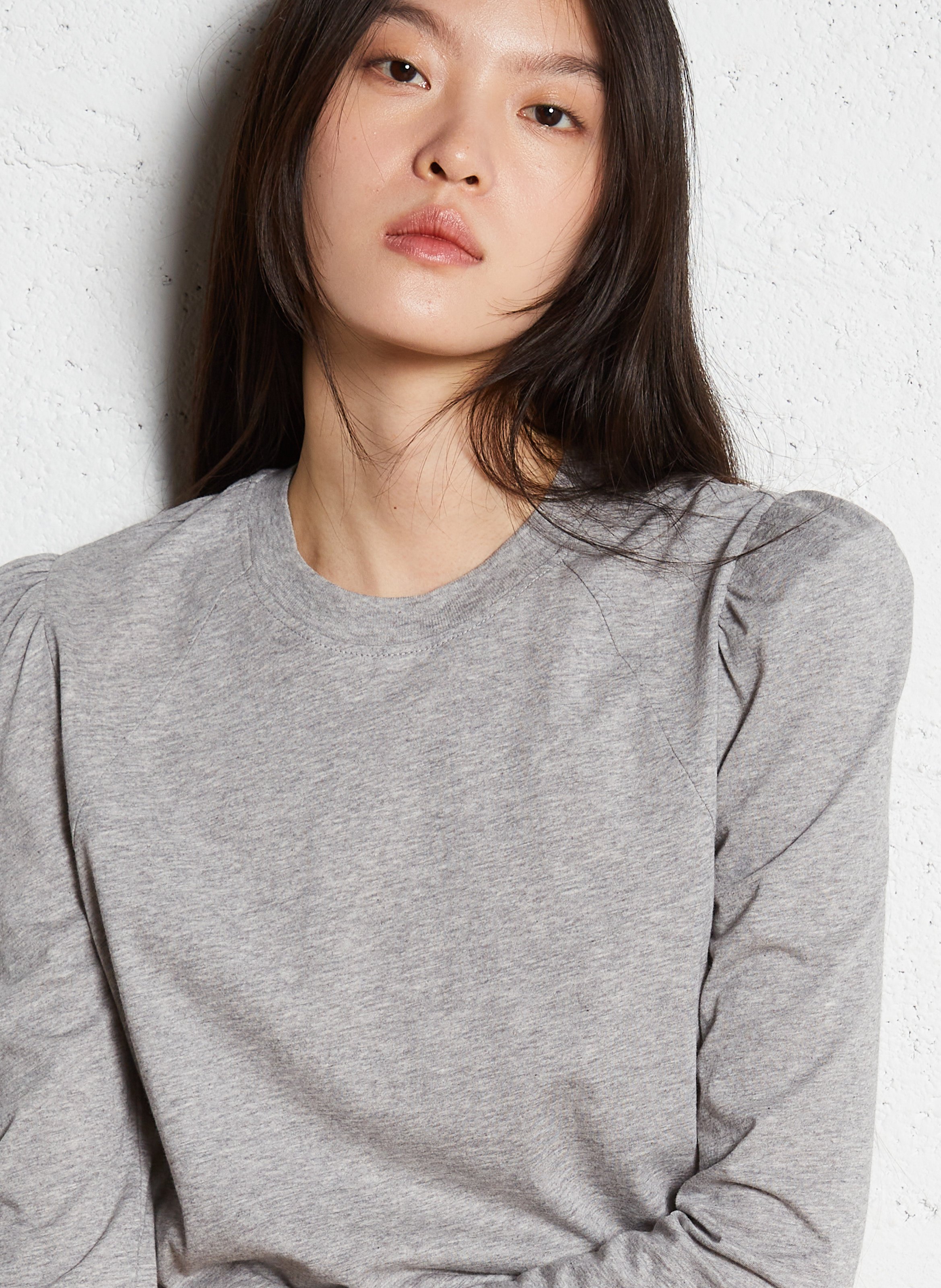 Straight cotton T-shirt Grey