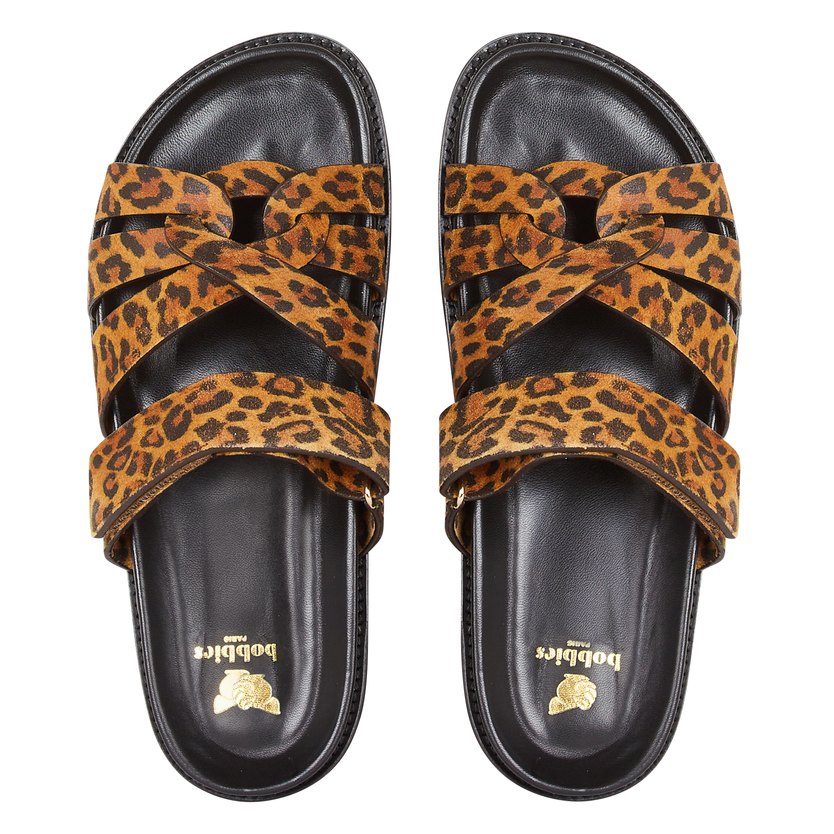 Aouda flat leather sandals BOBBIES Multicolored