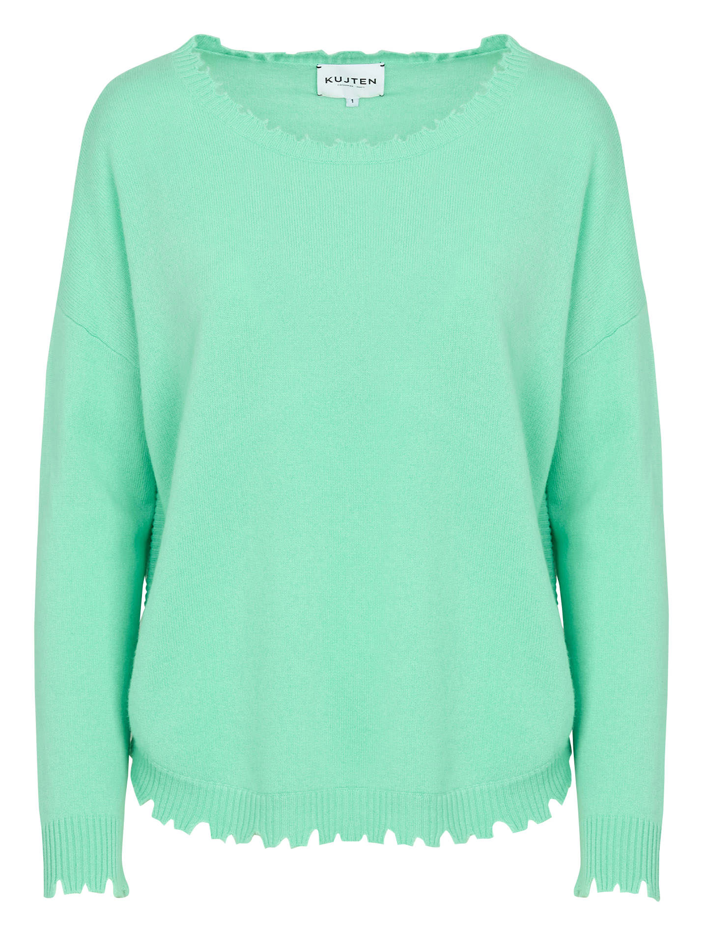 Pull oversize en cachemire maillé KUJTEN Vert