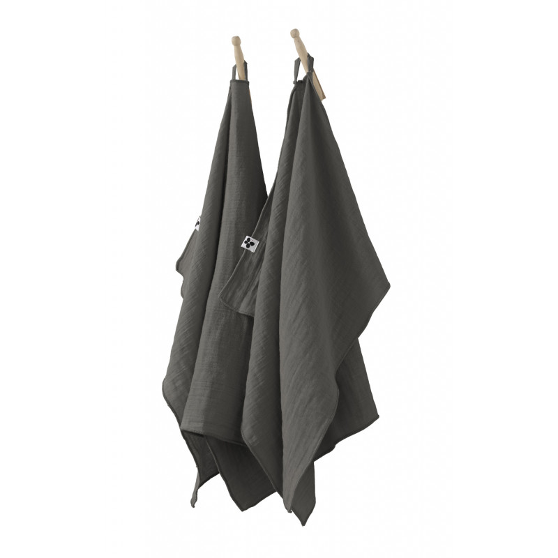Set of 2 cotton muslin hand towels L'EFFET PAPILLON