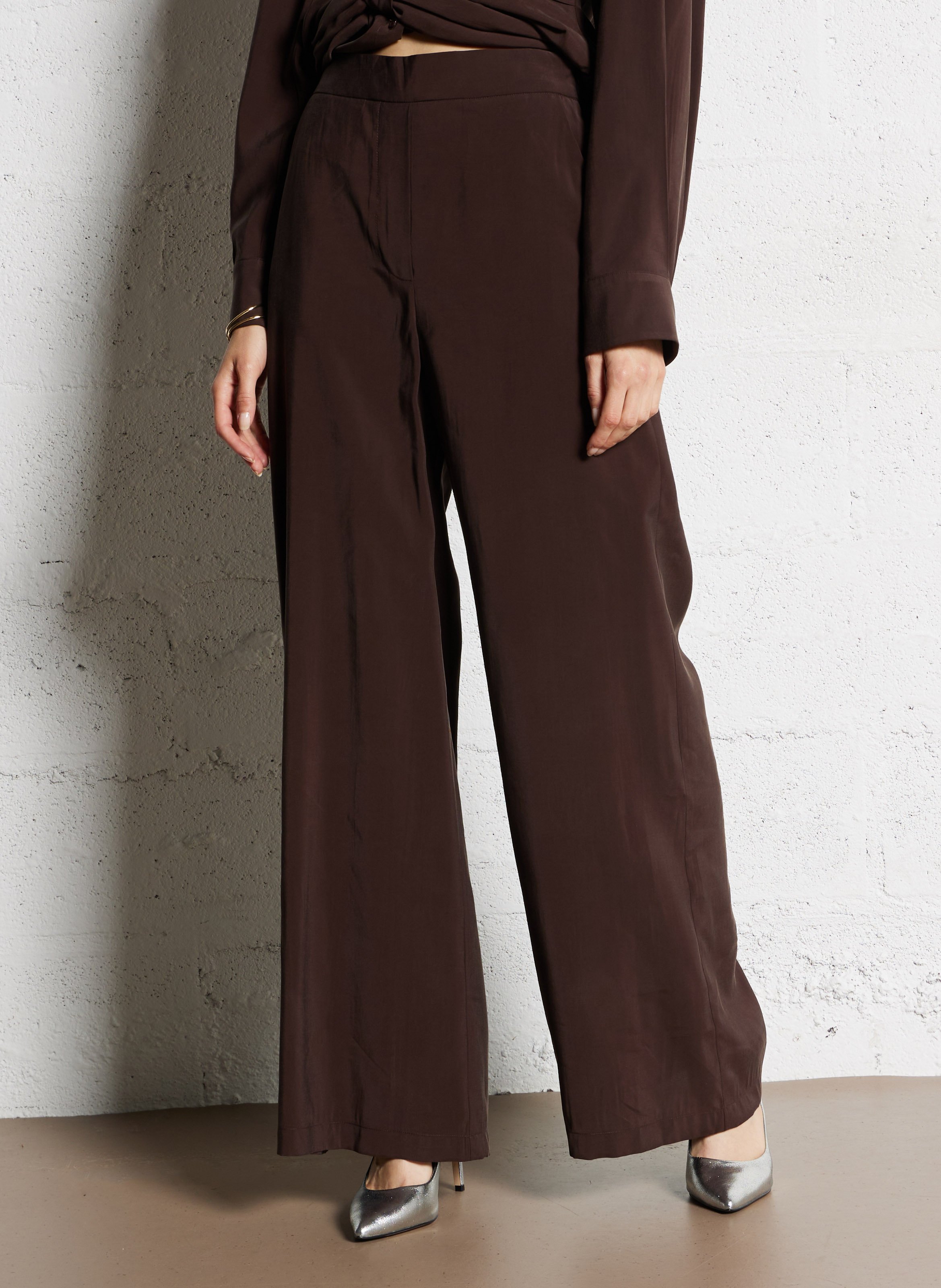 Pantalon large  SUNCOO Marron