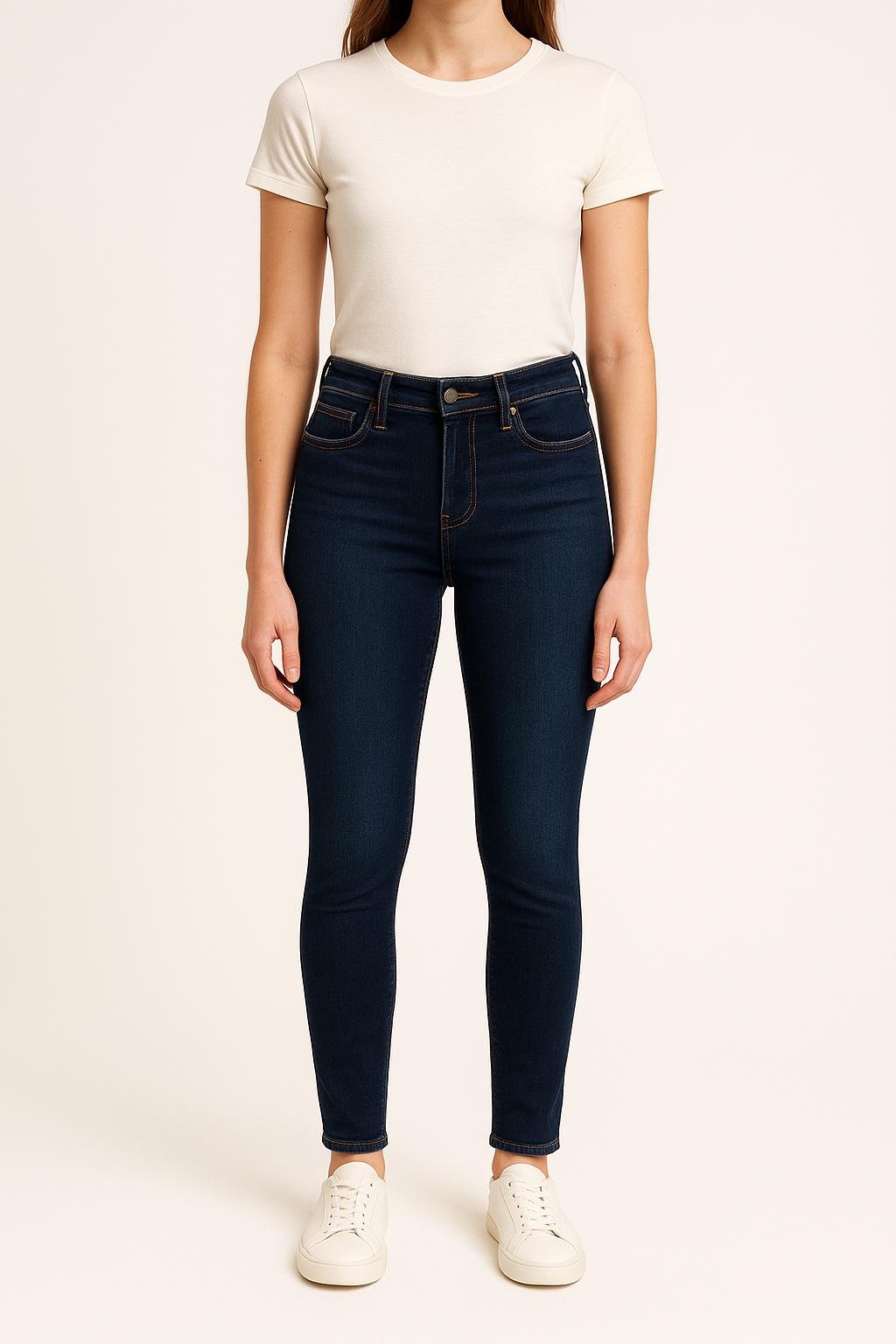Cropped slim jeans with studs LEVI'S - Seconde main Blue