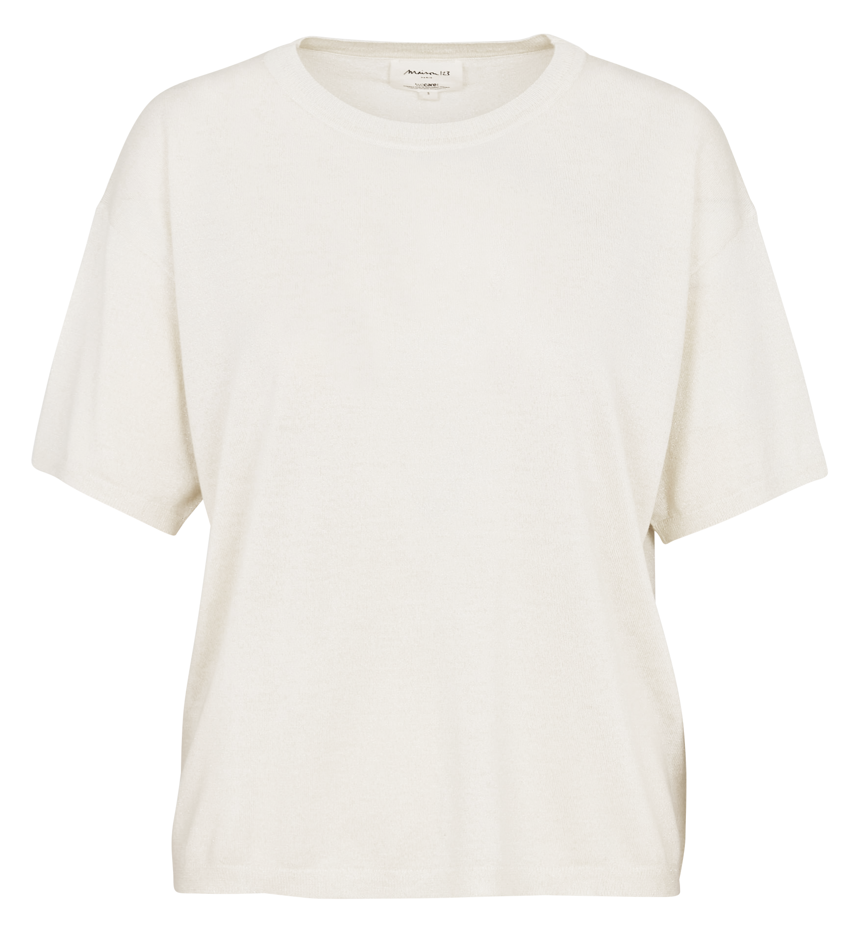 Top col rond pailleté MAISON 123 Beige