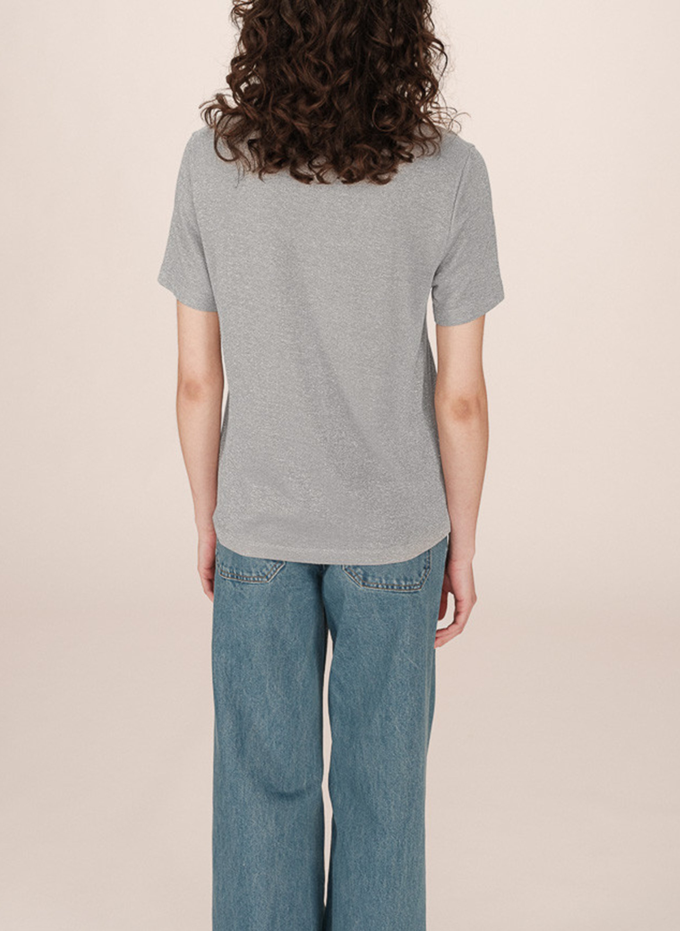 Crepe V-neck top GRACE ET MILA Silver