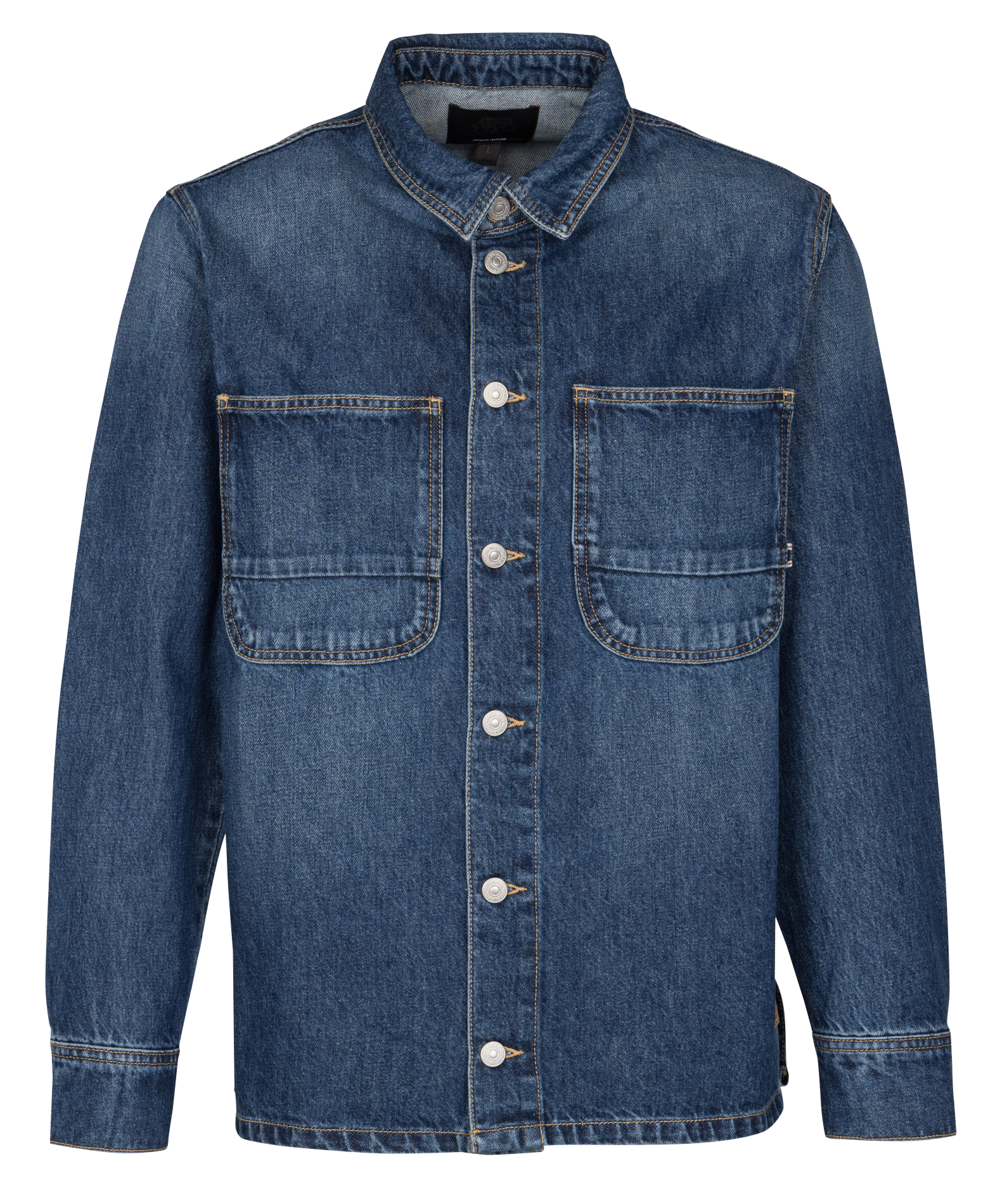 Giacca dritta in jeans di cotone LE TEMPS DES CERISES Blu