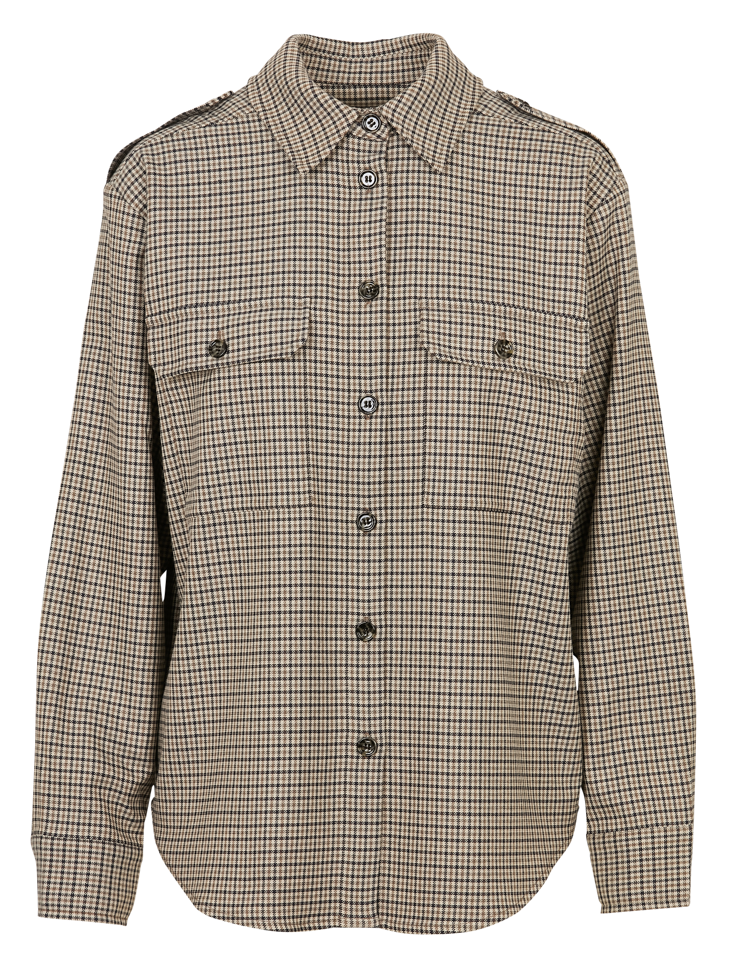 Oversized printed shirt with classic collar PETITE MENDIGOTE Beige