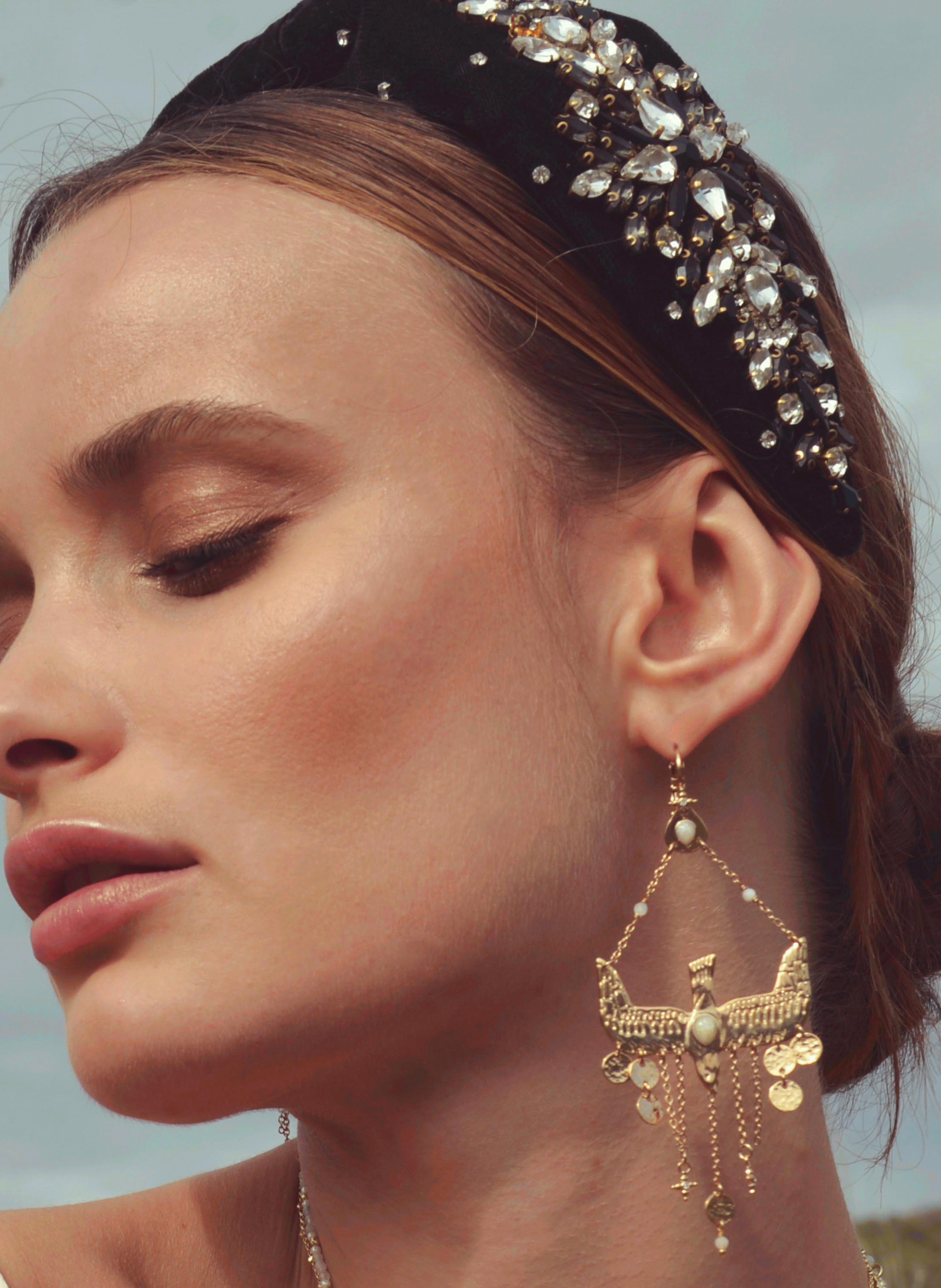 Eagle drop earrings HIPANEMA White