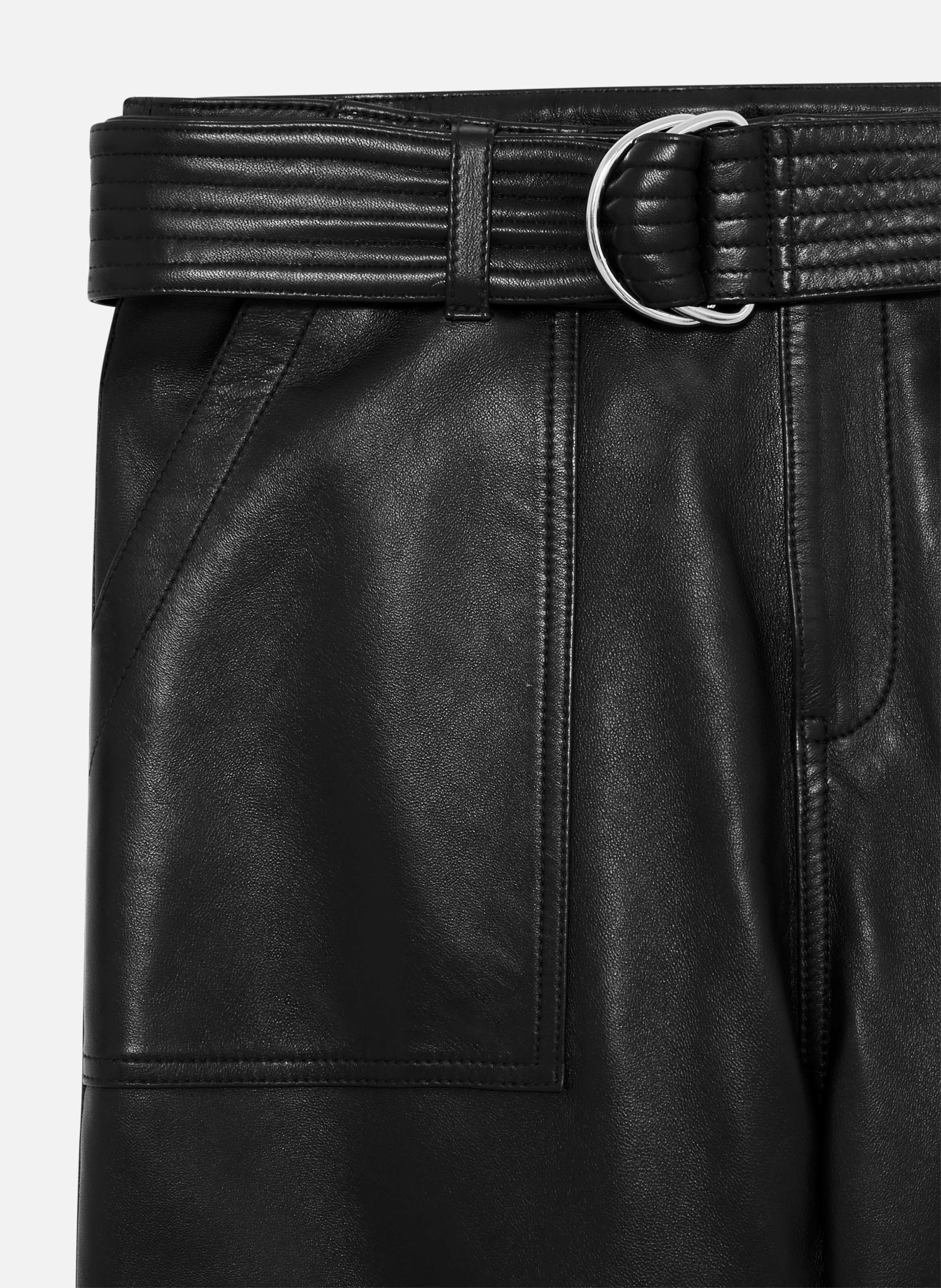 Straight leather pants THE KOOPLES Black