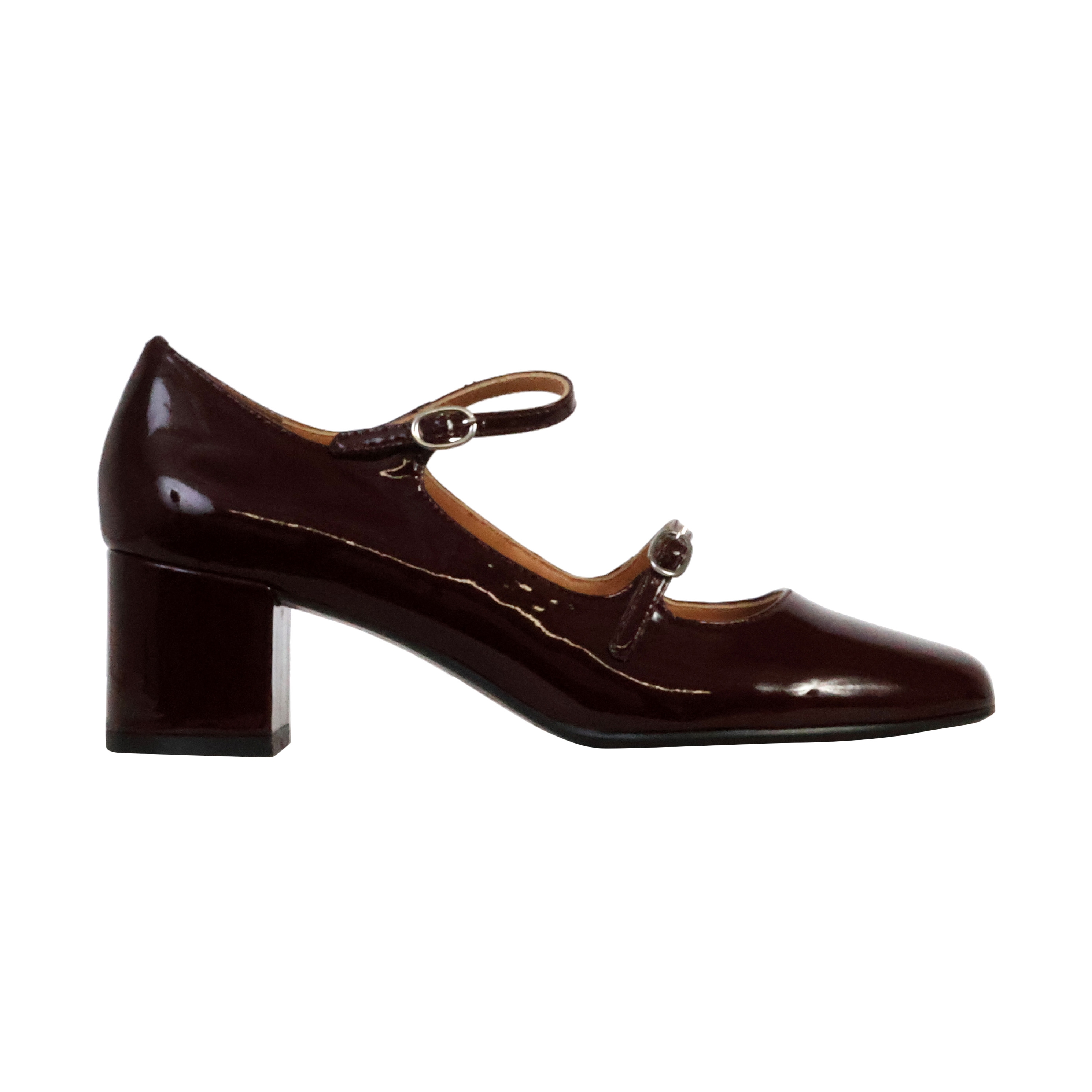 Peony leather heeled ballerina EMILIE KARSTON Red